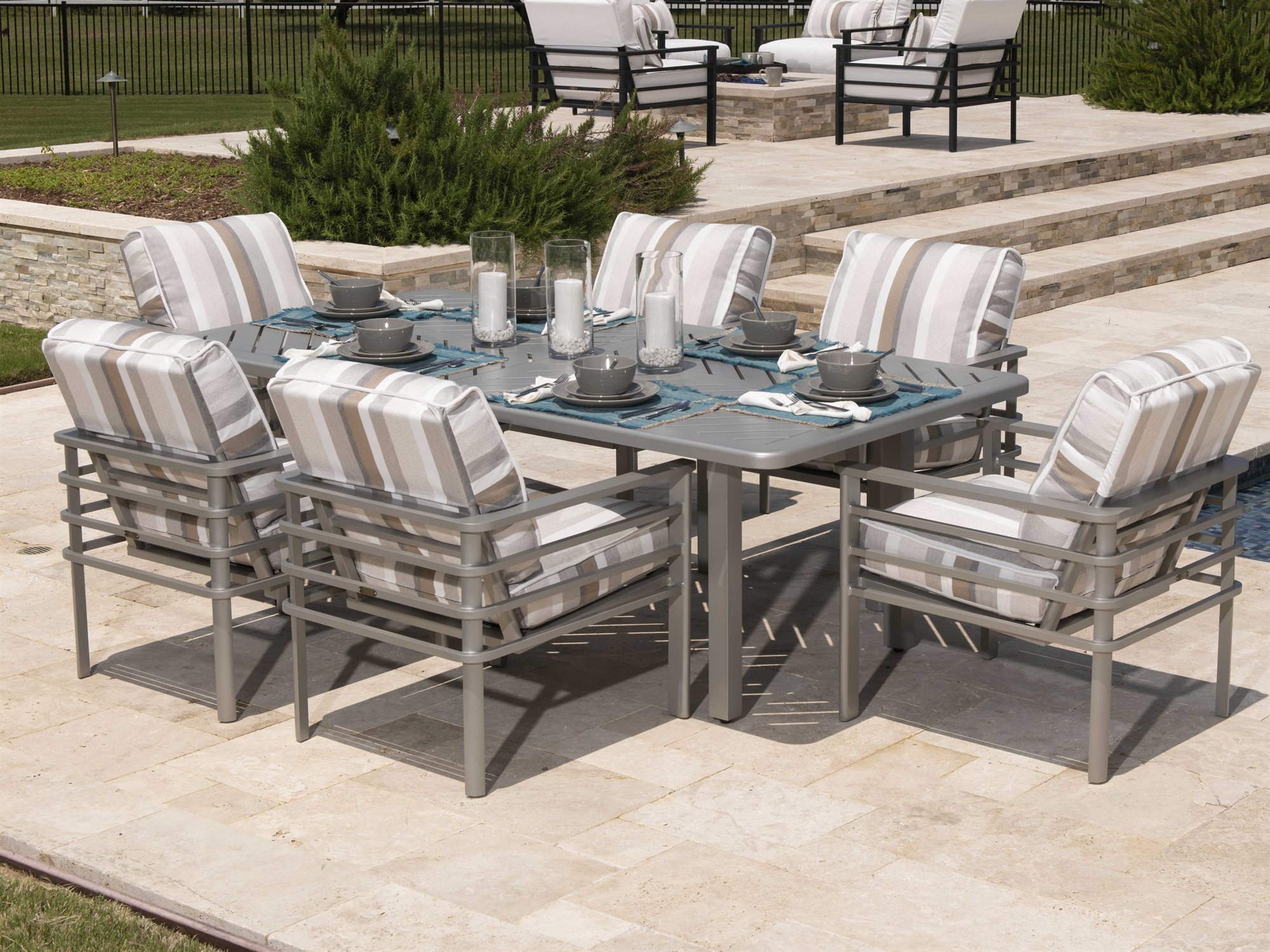 Mallin Sarasota Aluminum Dining Set SRSOTADINSET