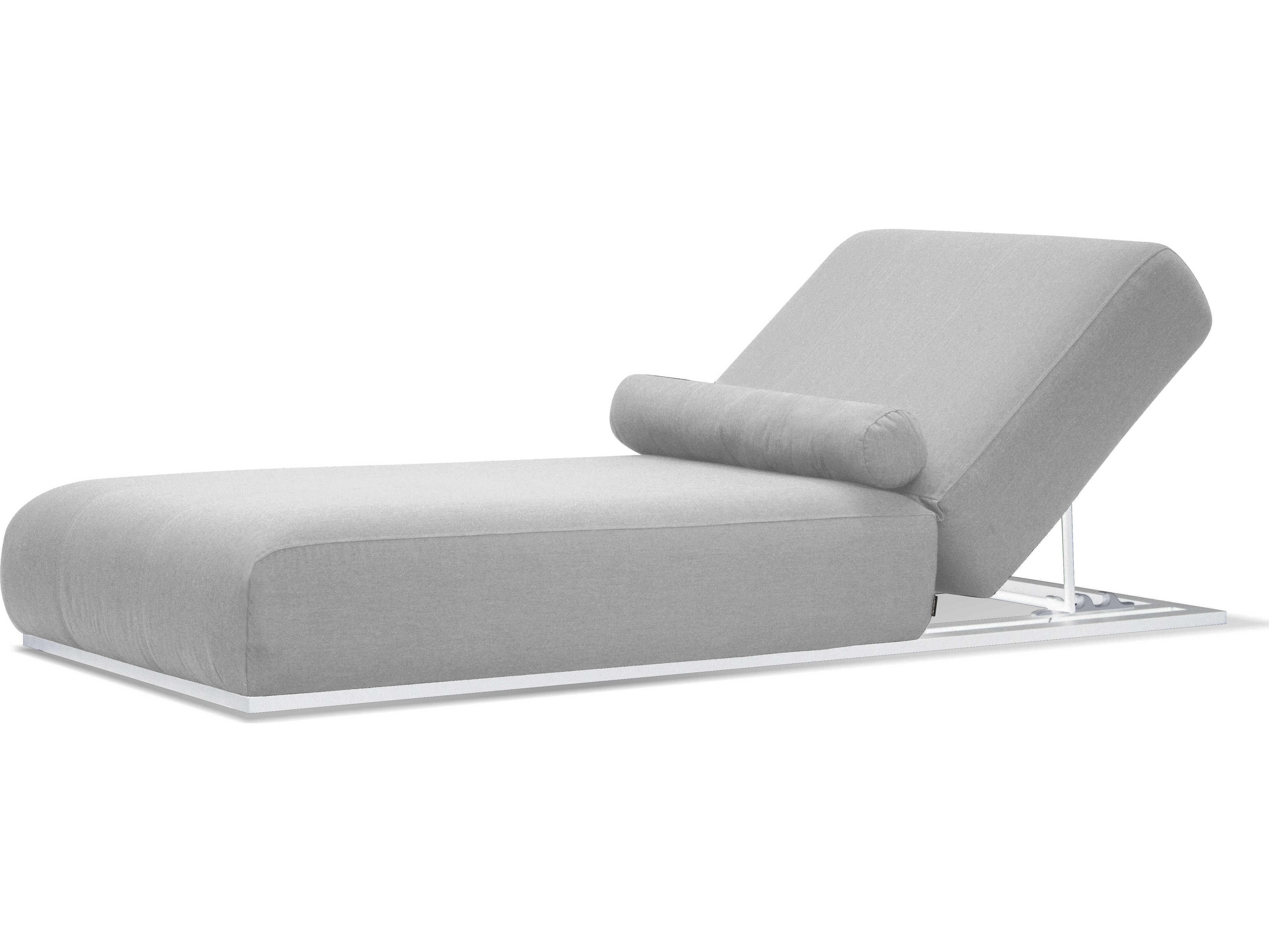 Mobital Bondi 84" Silver Grey White Fabric Upholstered Chaise