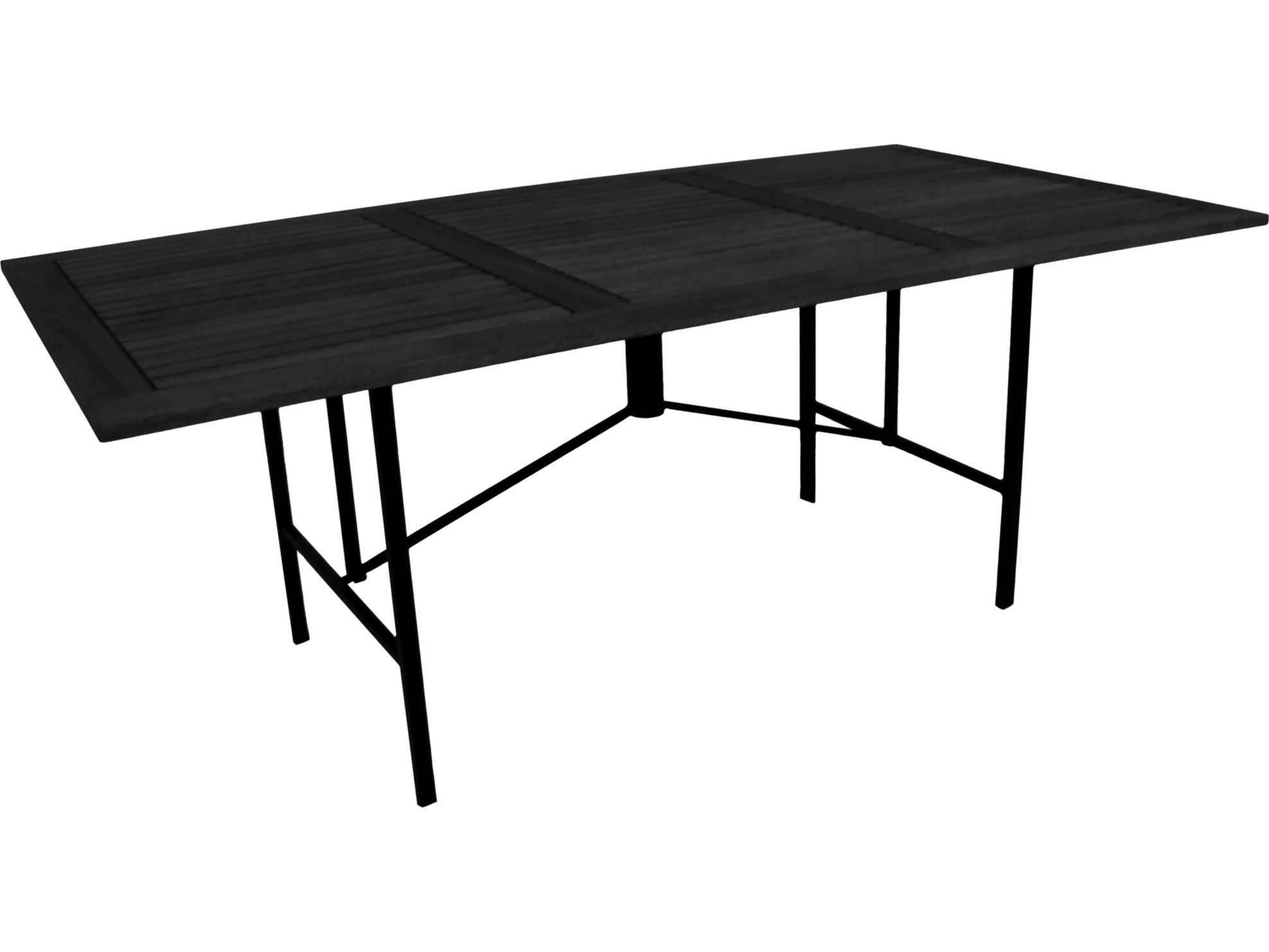 Meadowcraft Meridian Wrought Iron 72 x 38 Rectangular Wood Dining Table