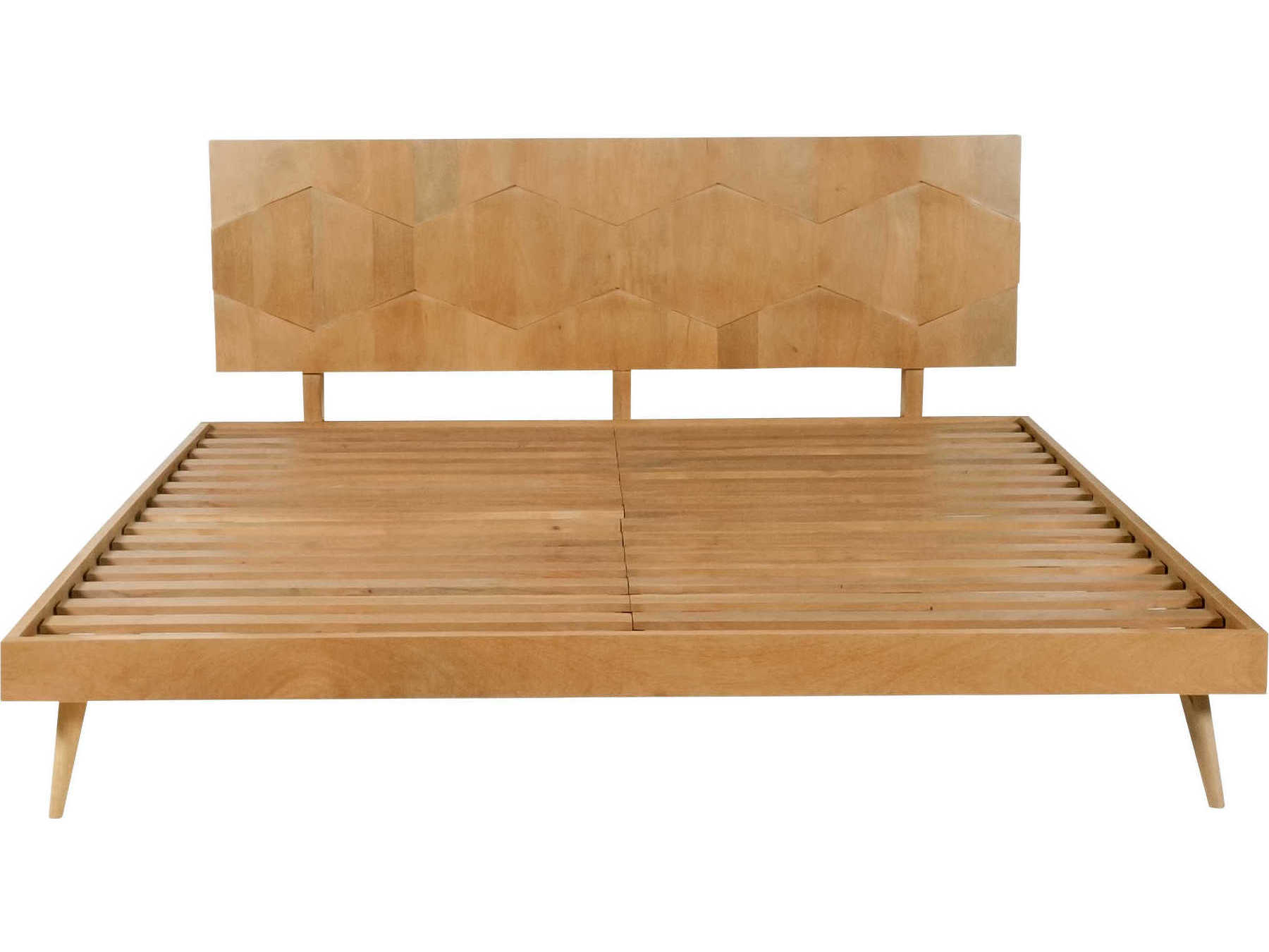 Moe's Home O2 Light Golden Brown Mango Wood King Platform Bed MEBZ113121