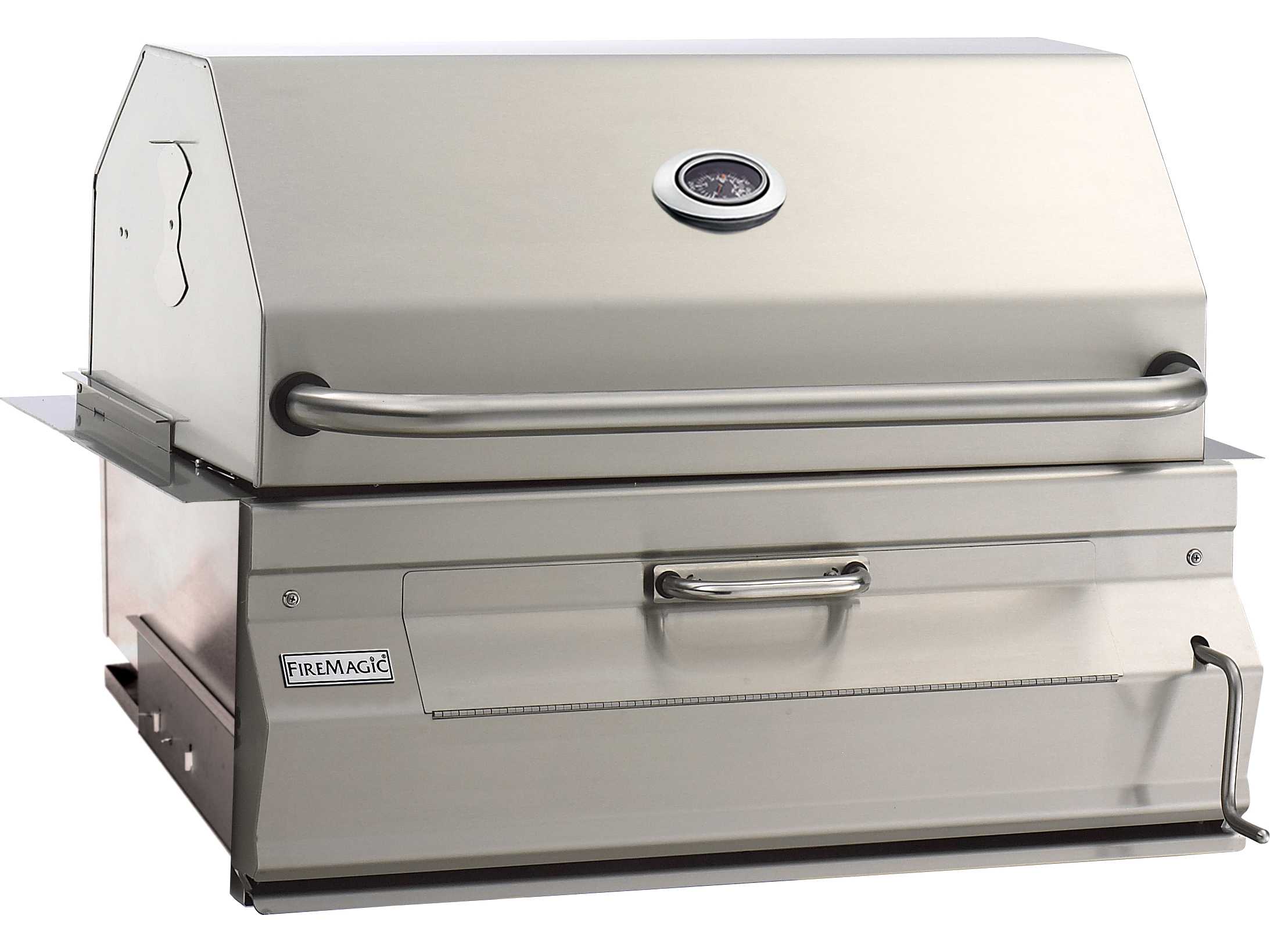 Fire Magic Charcoal Stainless Steel 30'' Builtin BBQ Grill with Smoker Oven Hood 14SC01CA