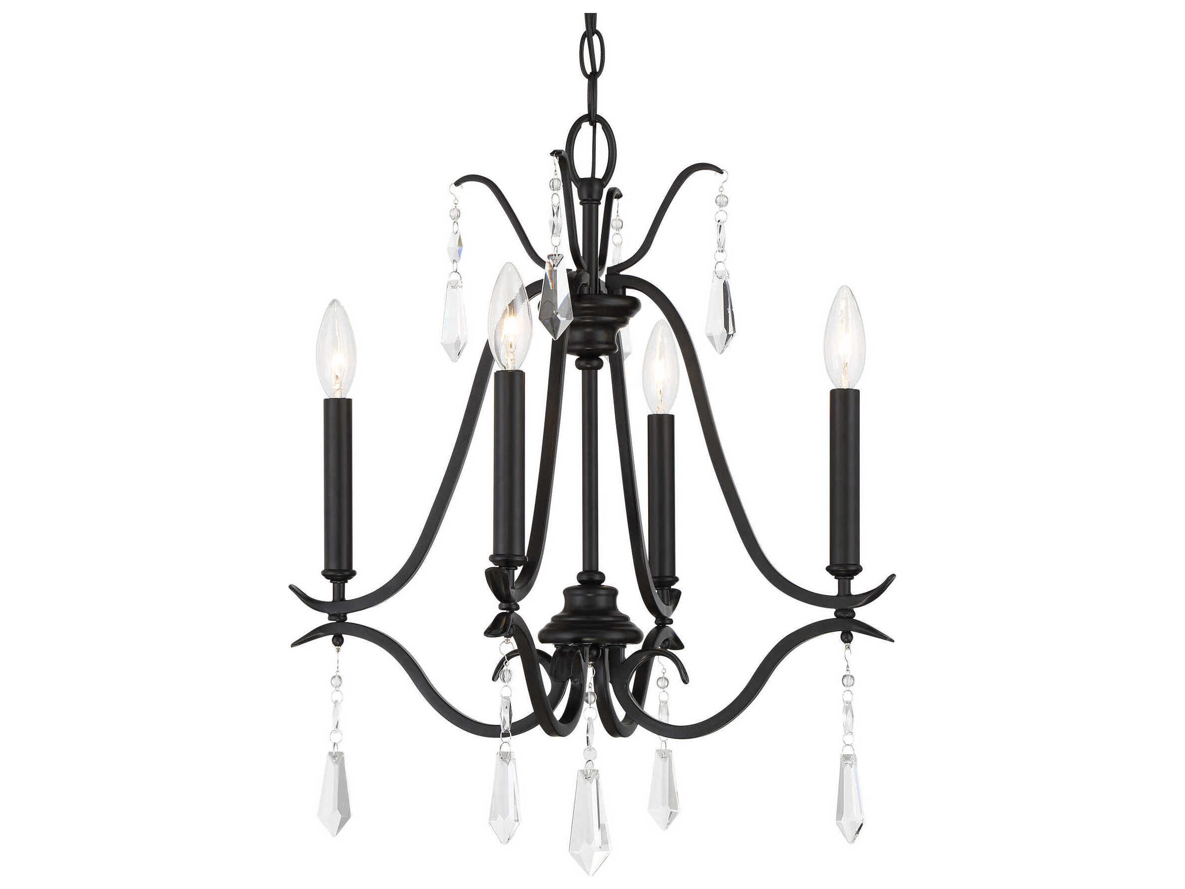 Minka Lavery Laurel Estate 18" Wide 4Light Coal Black Crystal