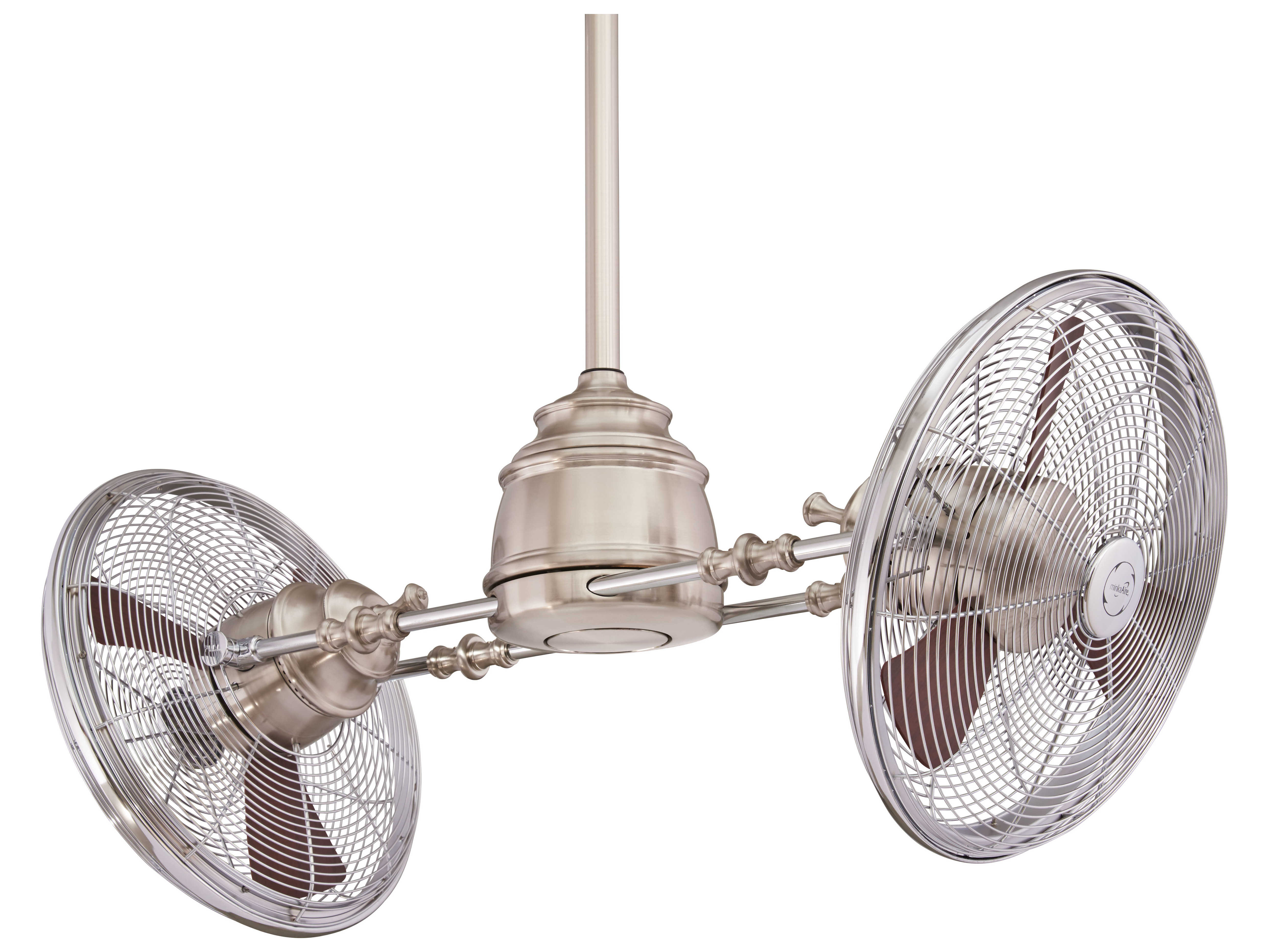 MinkaAire Vintage Gyro Brushed Nickel / Chrome 1Light 42'' Wide LED