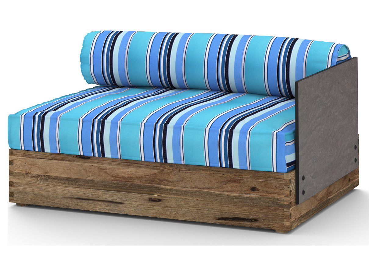 MamaGreen Aiko Teak Cushion Modular Left Arm Lounge Chair MMGAIK02L