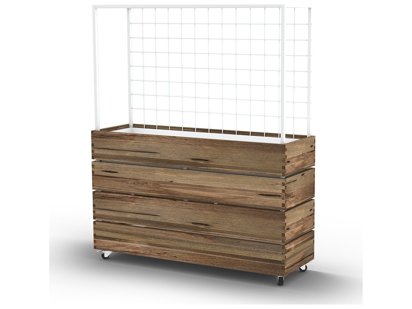 MamaGreen Aiko Teak Aluminum Planter Divider MMGAIK59