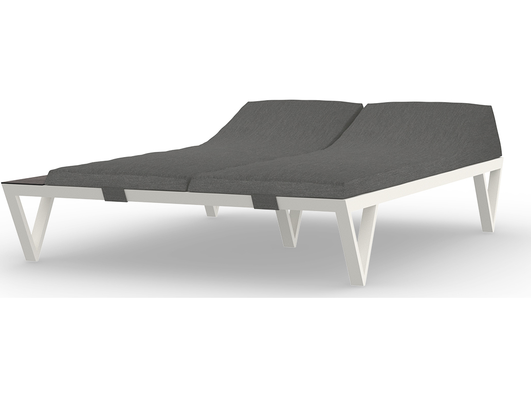 MamaGreen Bondi Aluminum Sunbed Double Chaise Lounge with HPL Tray MMGBND055