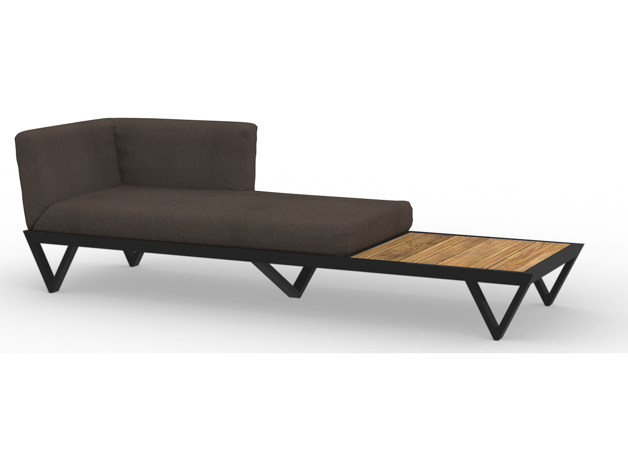 MamaGreen Bondi Belle Aluminum Sofa Chaise Lounge with Teak Table MMGBND060