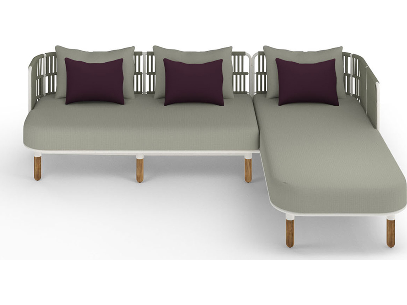 MamaGreen Daisy Rae Deep Seating Teak Rope Sectional Lounge Set