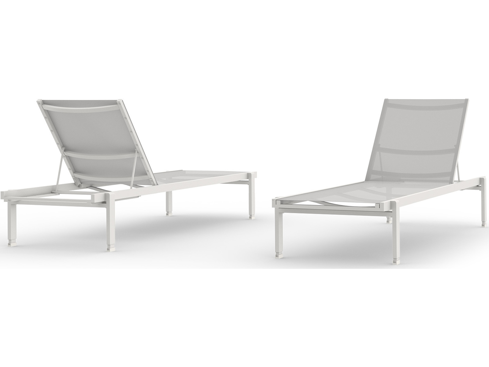 MamaGreen Allux Sling Aluminum Stackable Ledge Chaise Lounge with Shade