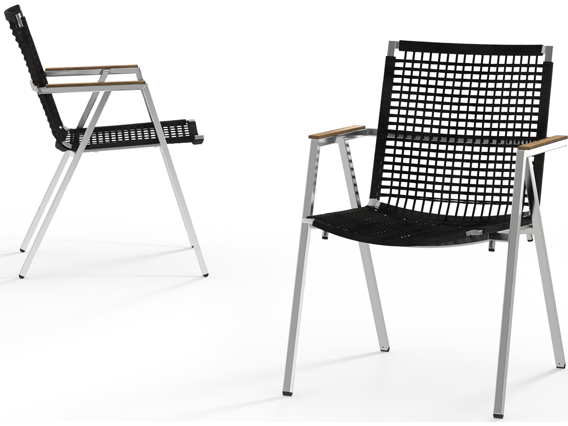 MamaGreen Olaf Stainless Steel Wicker Dining Arm Chair MMGOL001