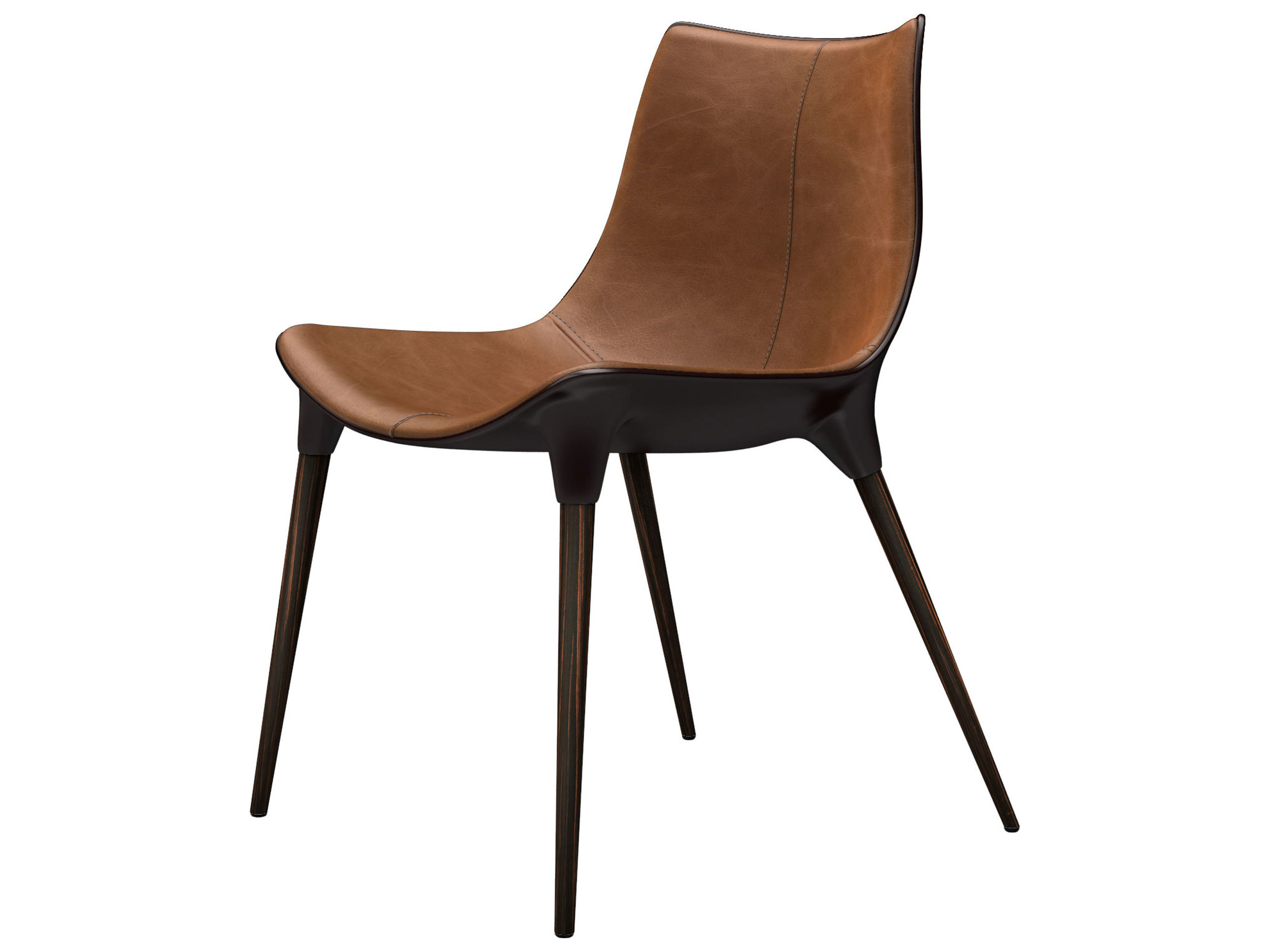 Modloft Langham Aged Caramel Leather Side Dining Chair MOLCDS028MKLLNN