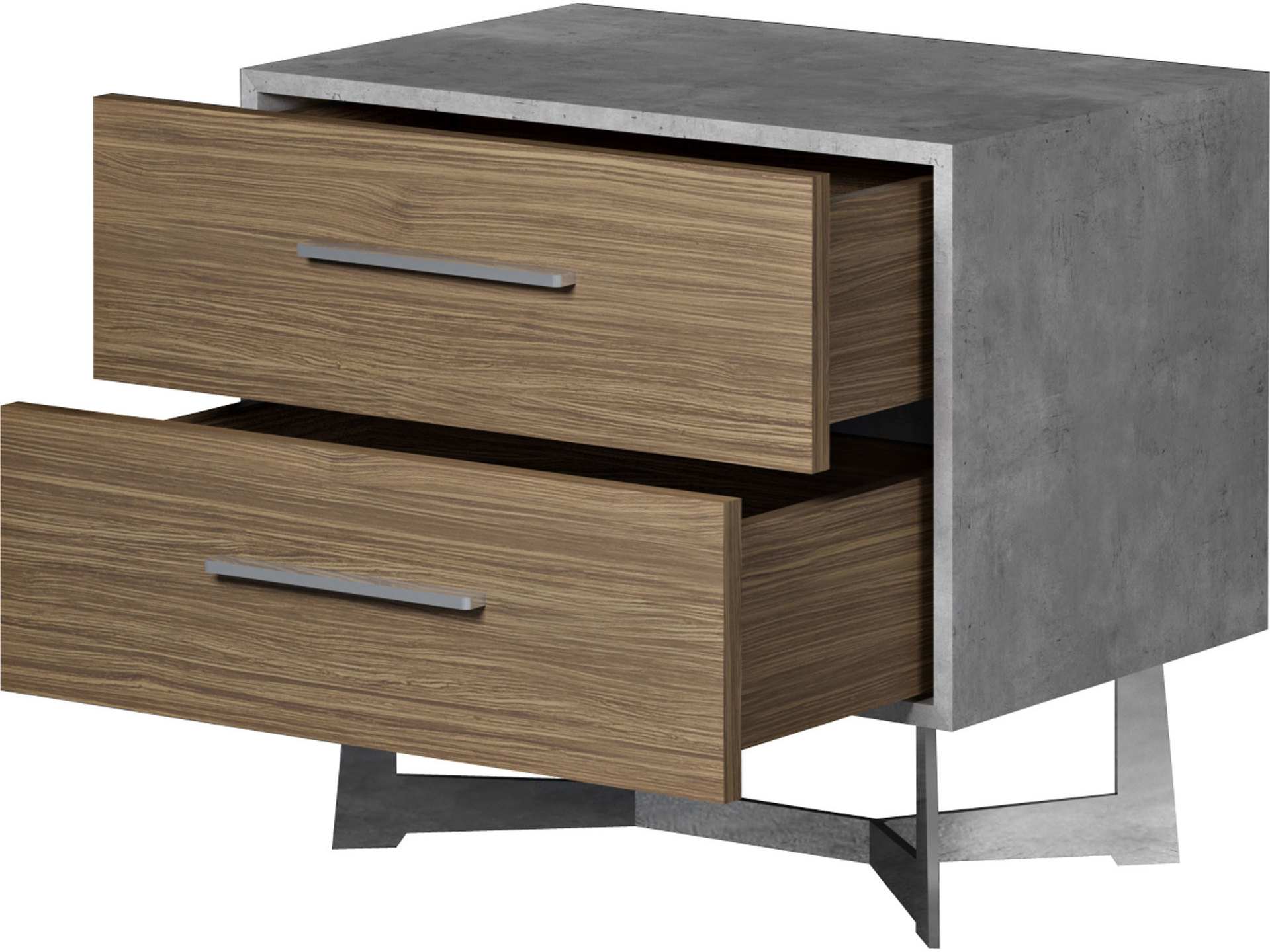 Modloft Broome Latte Walnut TwoDrawer Nightstand MOLDEMAN807WC