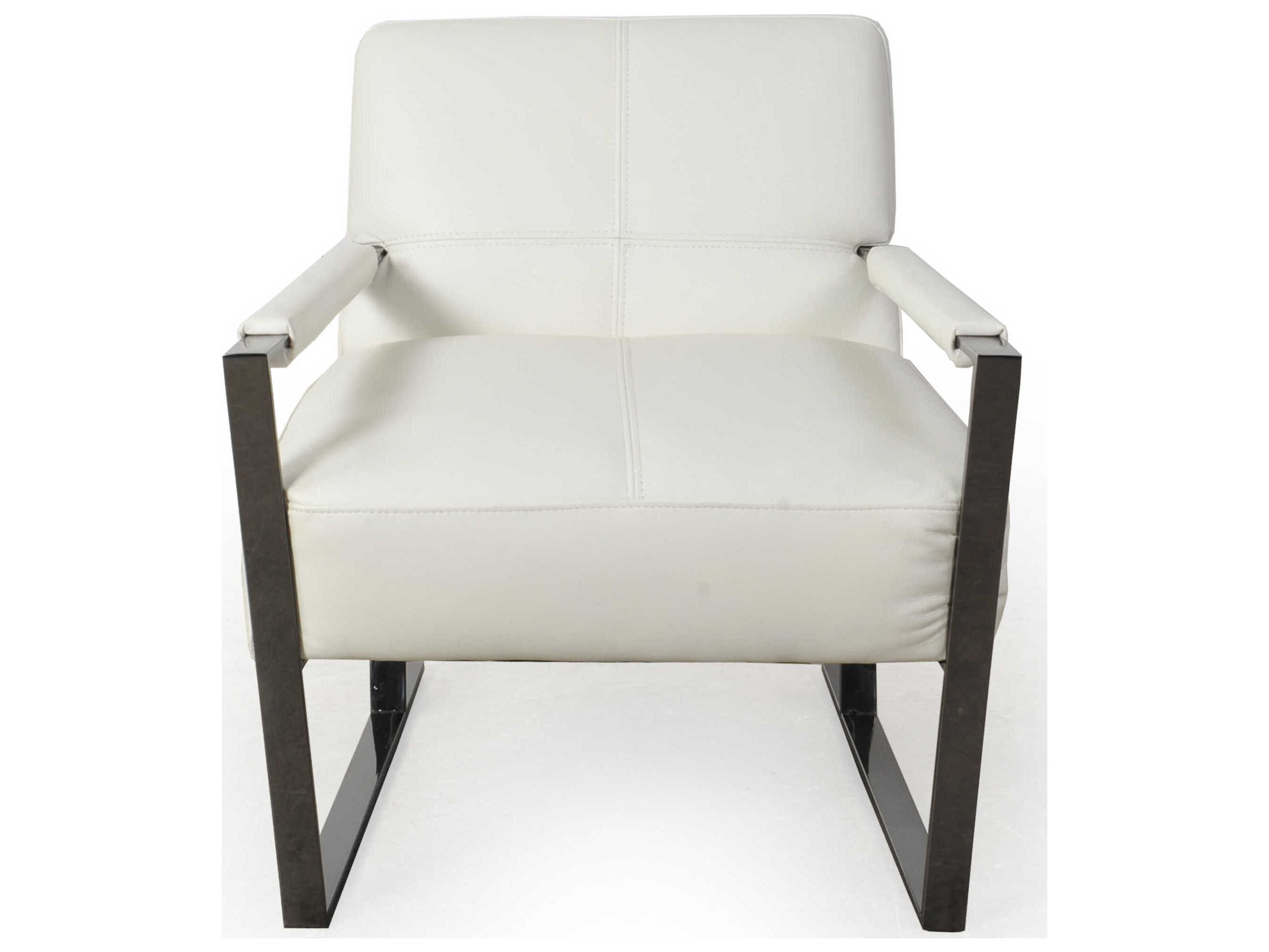 Moroni Uno 27" White Leather Accent Chair MOR53701L1296