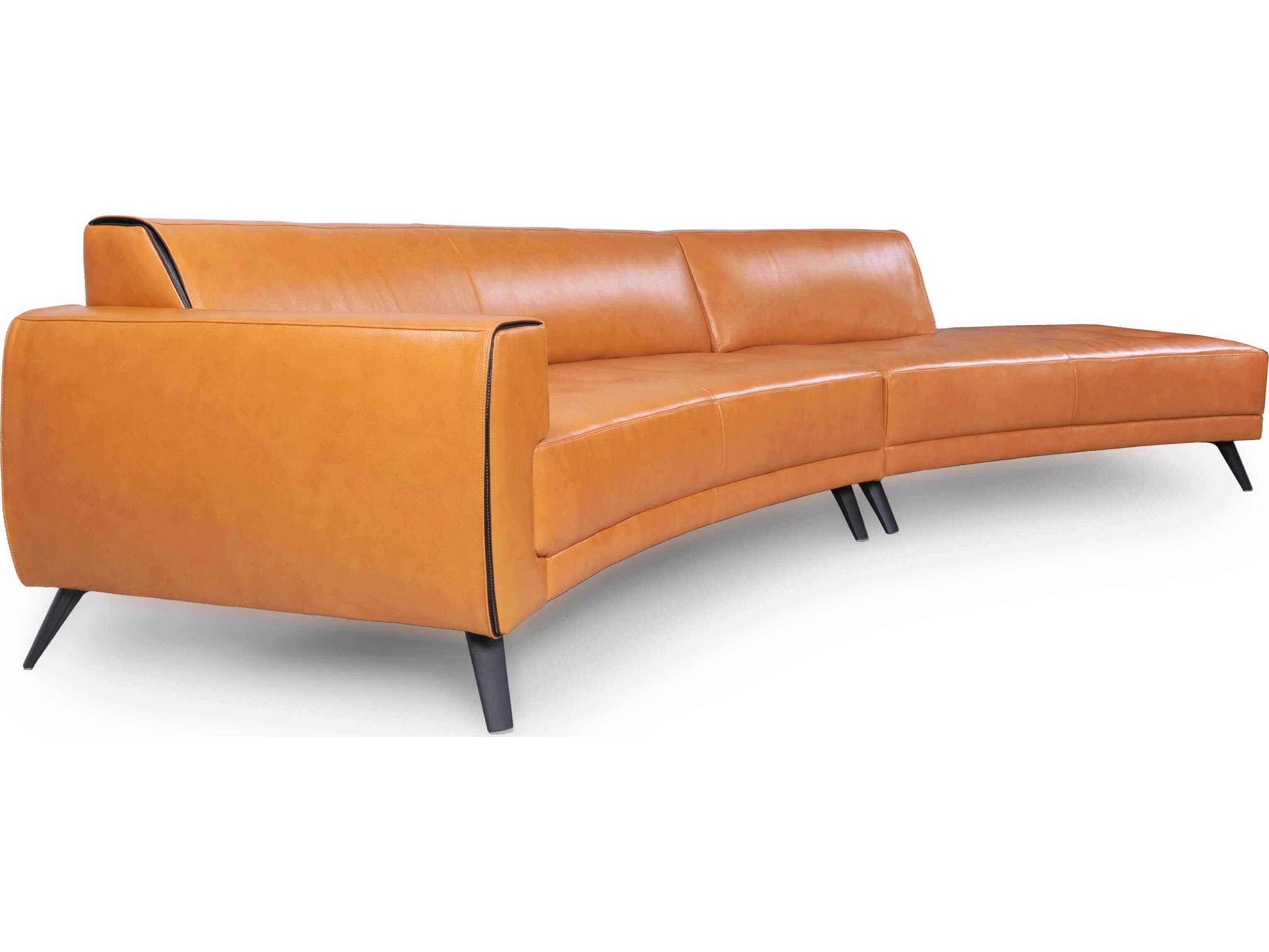 Moroni Casablanca 142" Wide Leather Upholstered Sectional Sofa