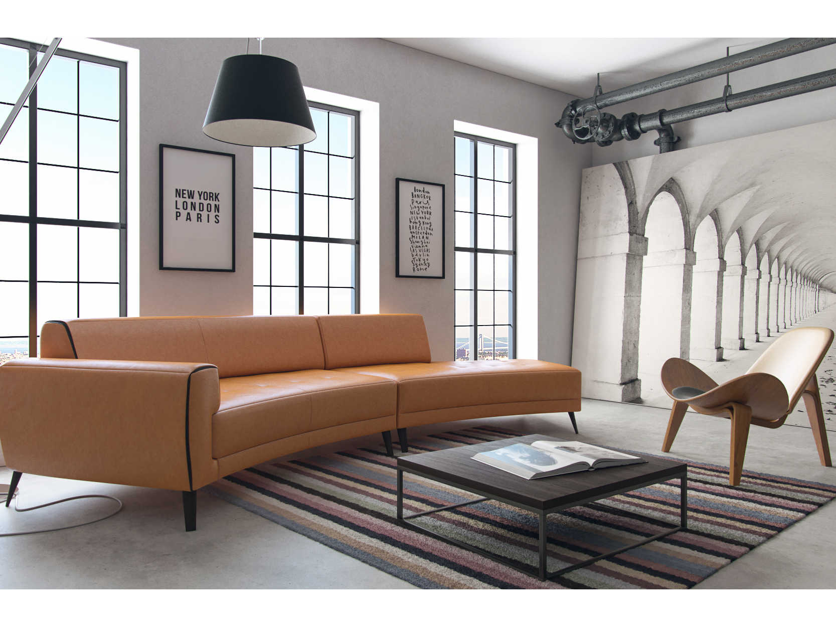 Moroni Casablanca Tan Sectional Sofa MOR581SCD1857