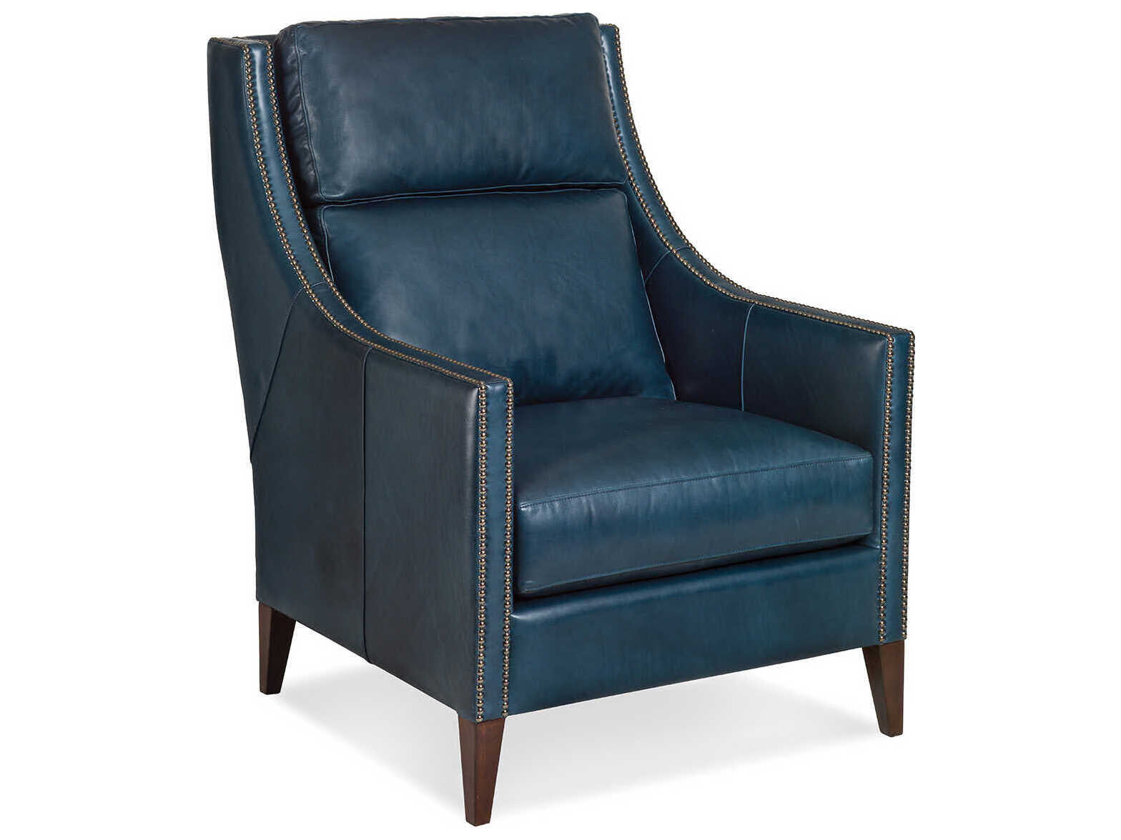 Maitland Smith 31" Blue Leather Accent Chair MSRA1082SAVIND