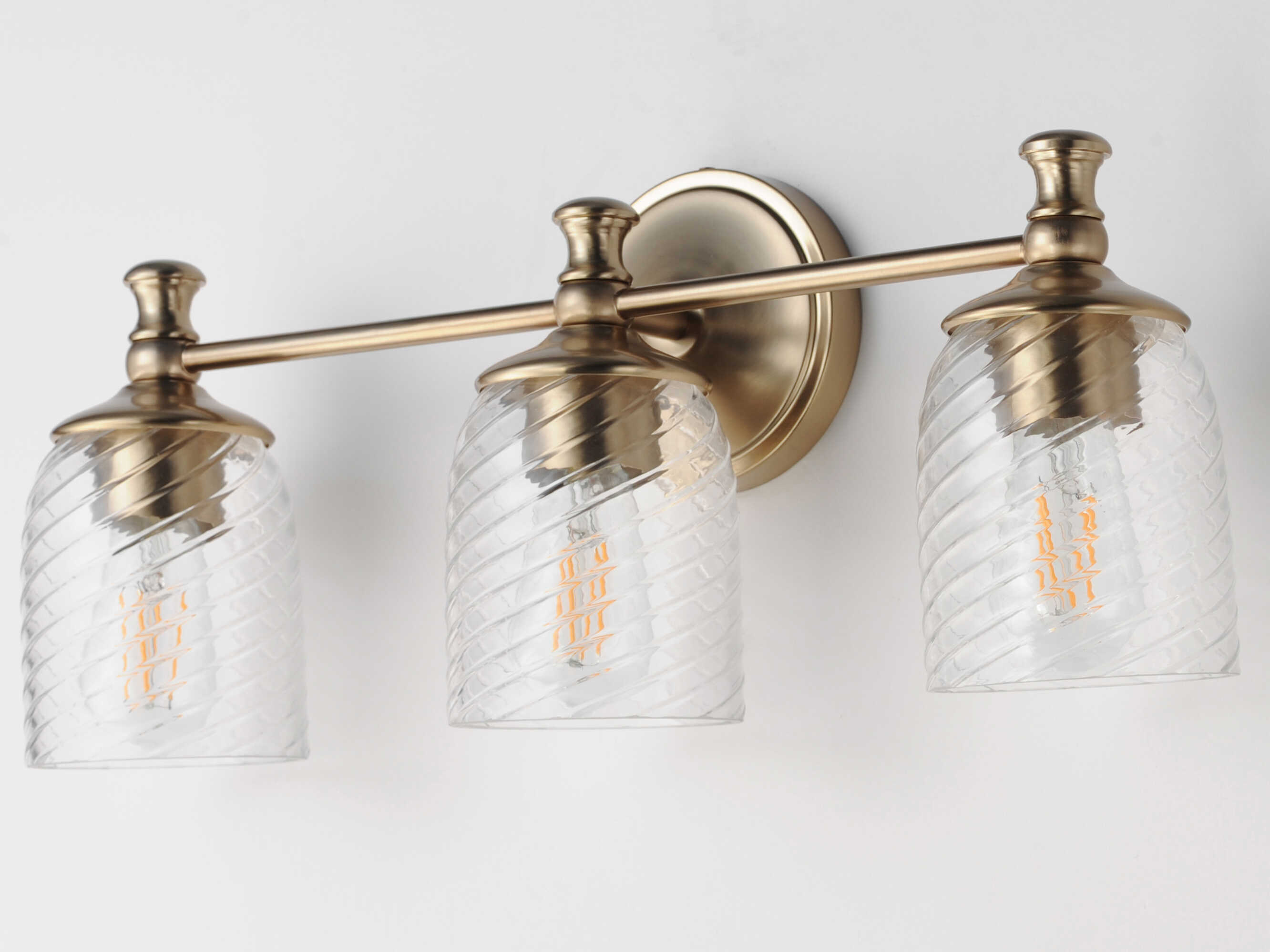 Maxim Lighting Swirl 3Light Satin Champagne Brass Traditional Vanity