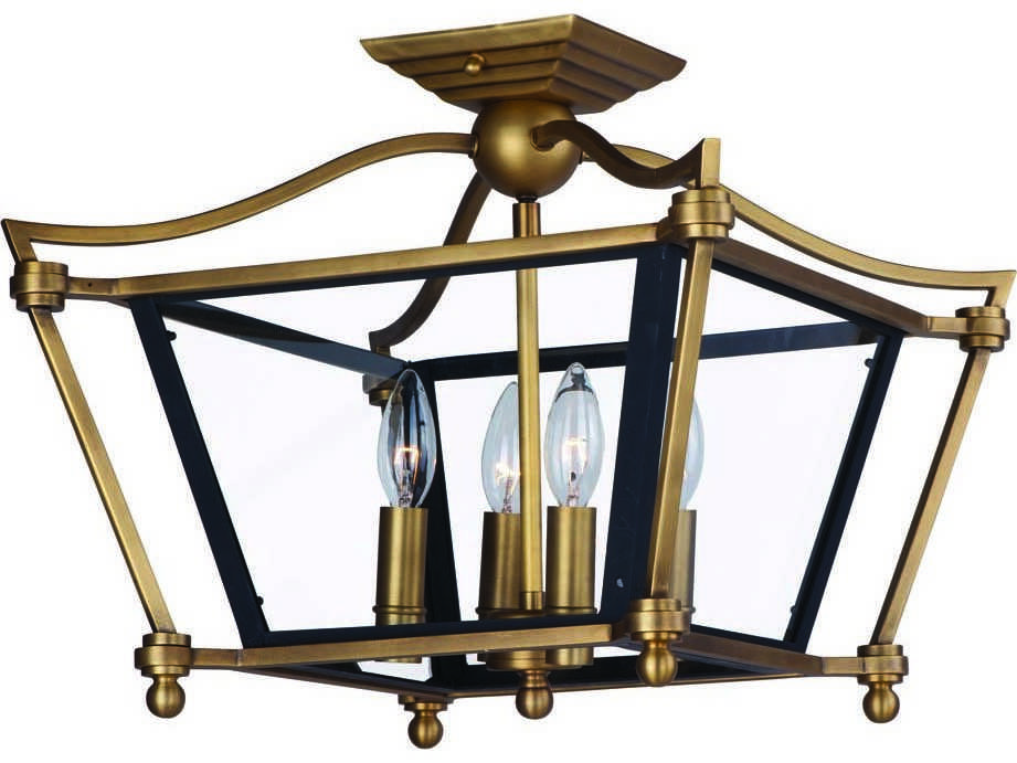 Maxim Lighting Ritz Natural Aged Brass & Clear Glass FourLight 22.5
