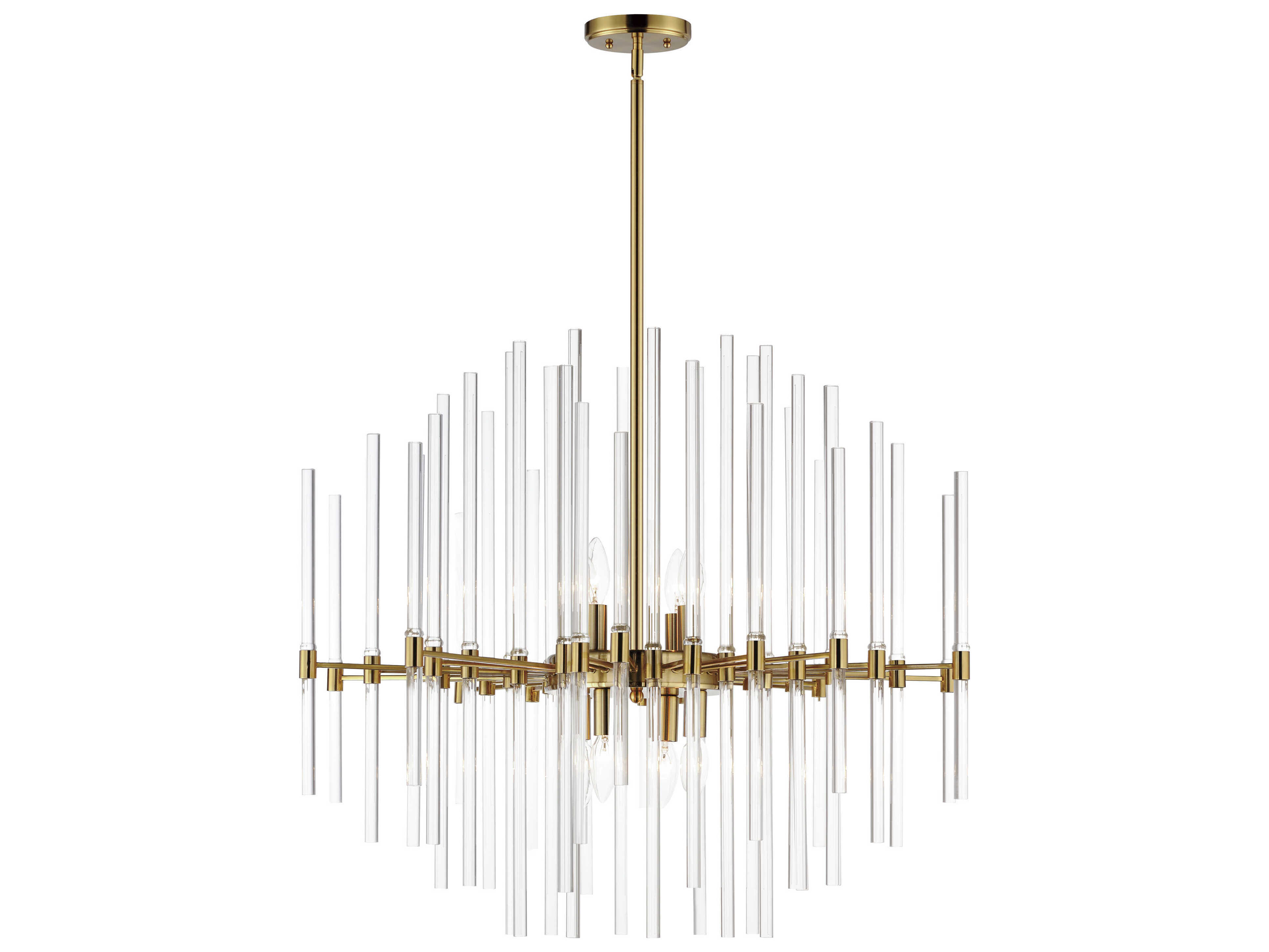 Maxim Lighting Divine 8Light Heritage Brass Glass Linear Pendant