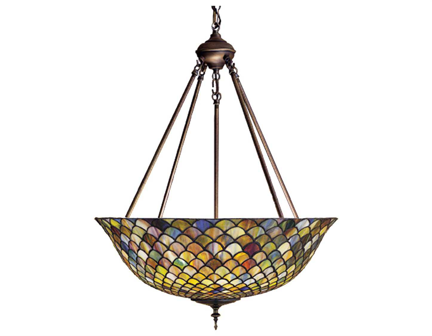Meyda Tiffany Fishscale ThreeLight Inverted Pendant Light MY111082