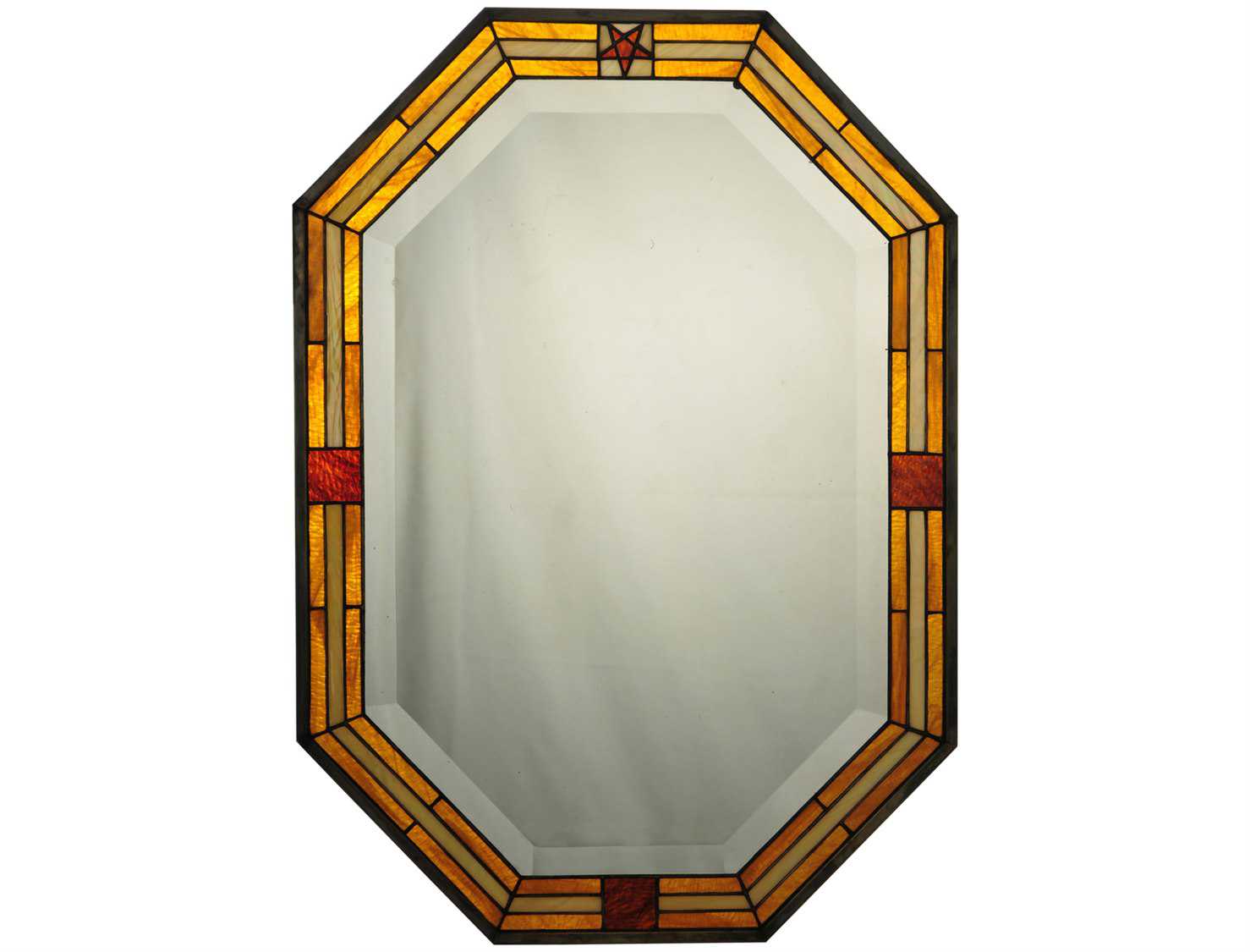 Meyda Tiffany 20 x 28 Personalized Stained Glass Brown Boarder Wall