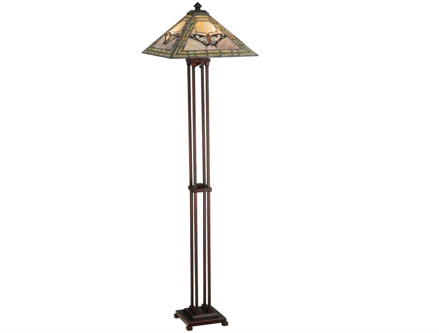 Meyda Tiffany Butterfly MultiColor Floor Lamp 140025