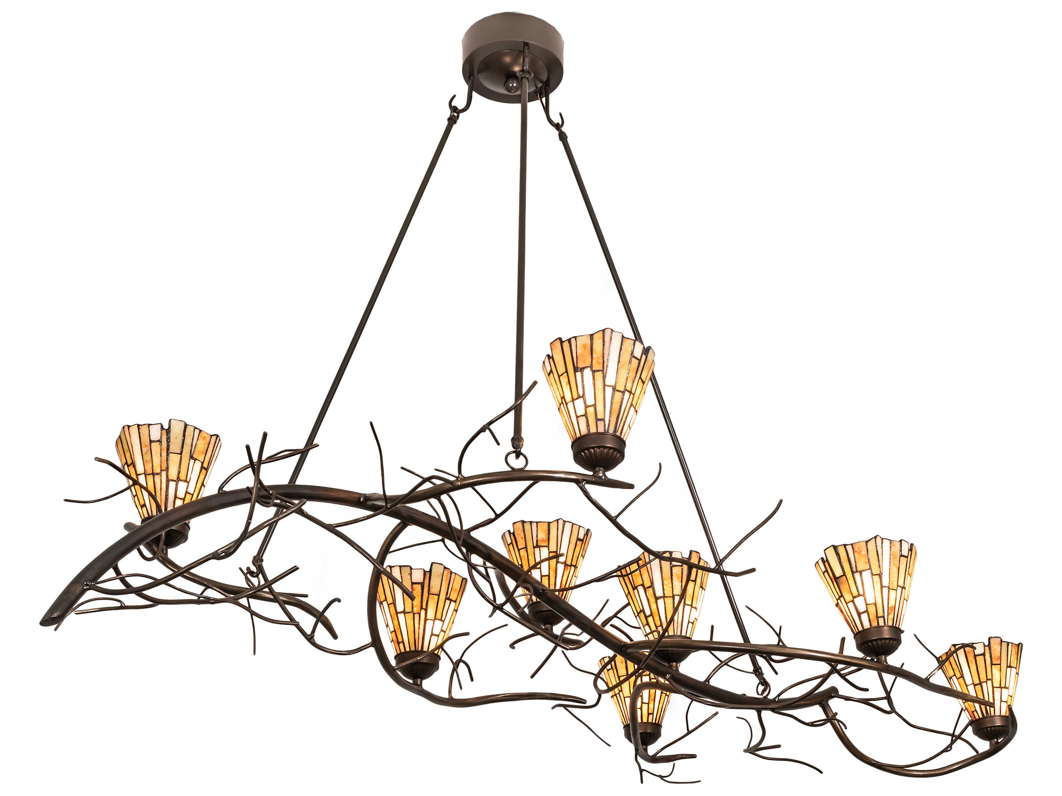 Meyda Winter Solstice 8 Light Tiffany Island Pendant MY218102