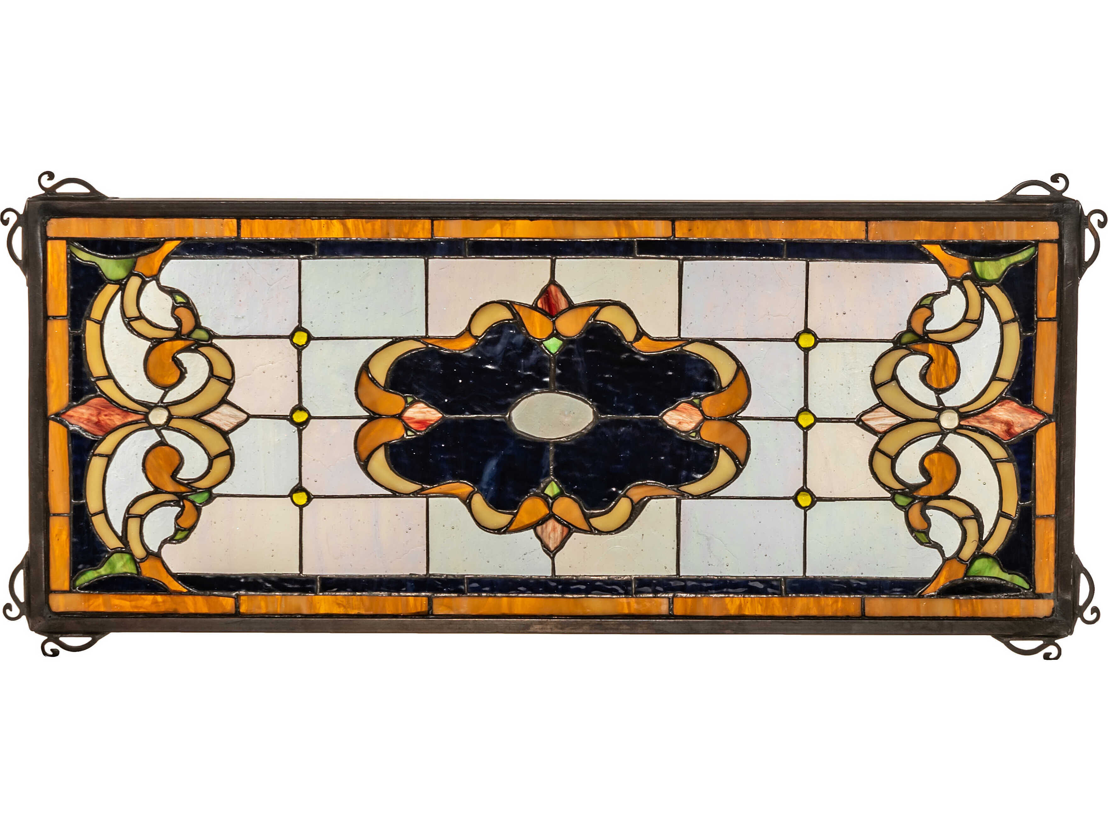 Meyda Madison Transom 24'' Stained Glass Window Wall Art MY233082