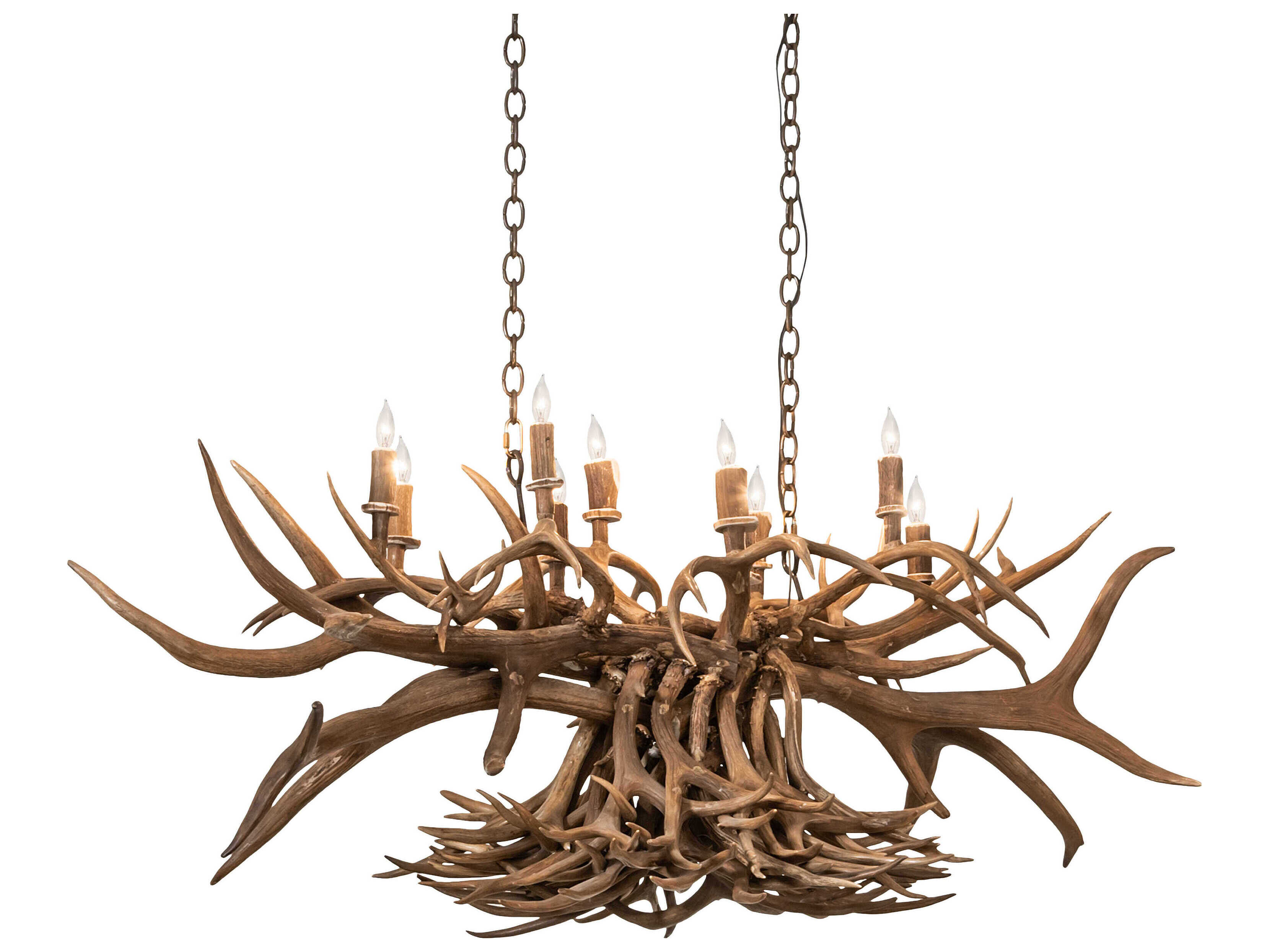 Meyda Antlers 55" 10Light Antique Copper Island Pendant MY251967