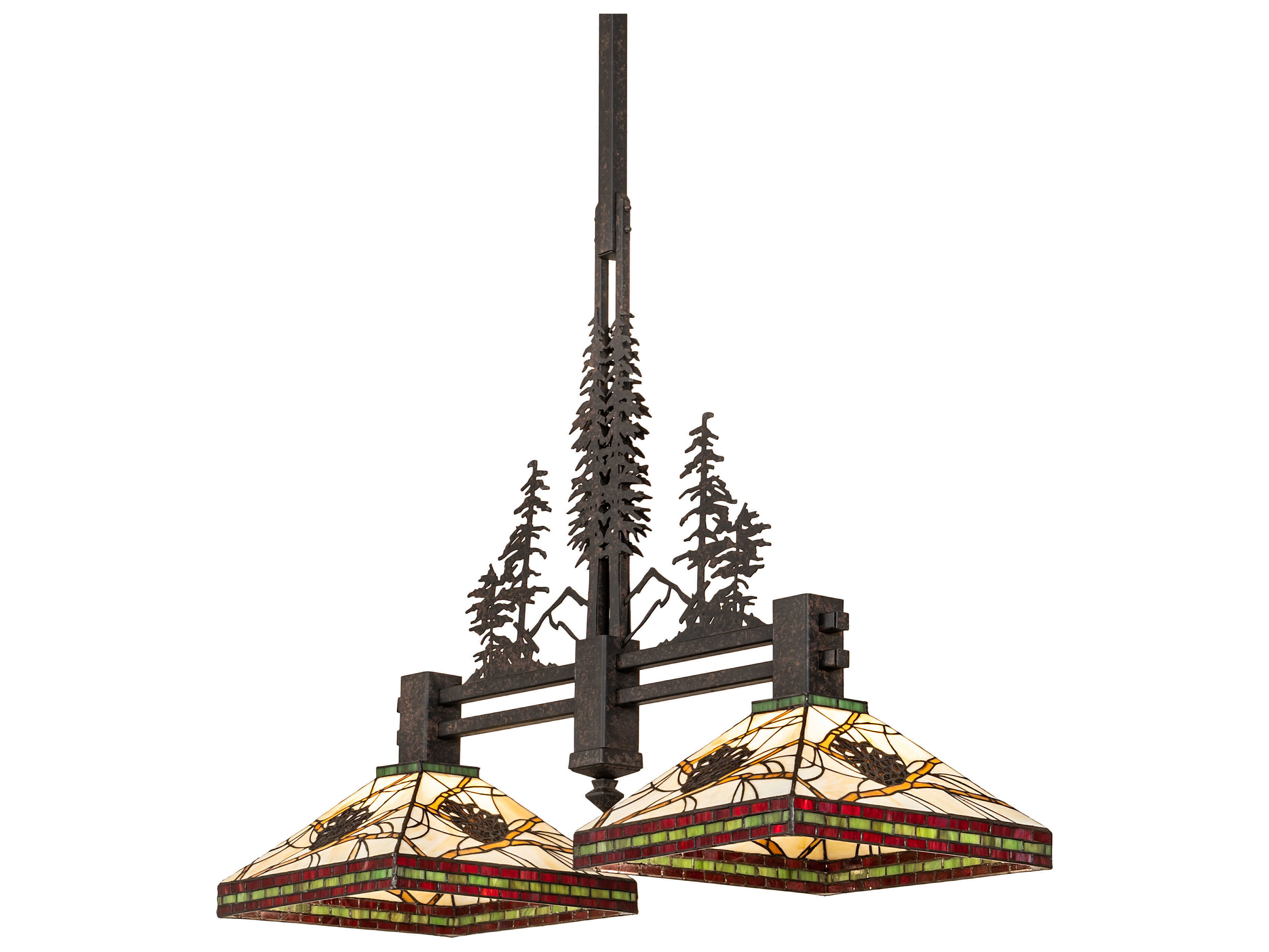 Meyda Pinecone 2 Light Tiffany Island Pendant MY259050