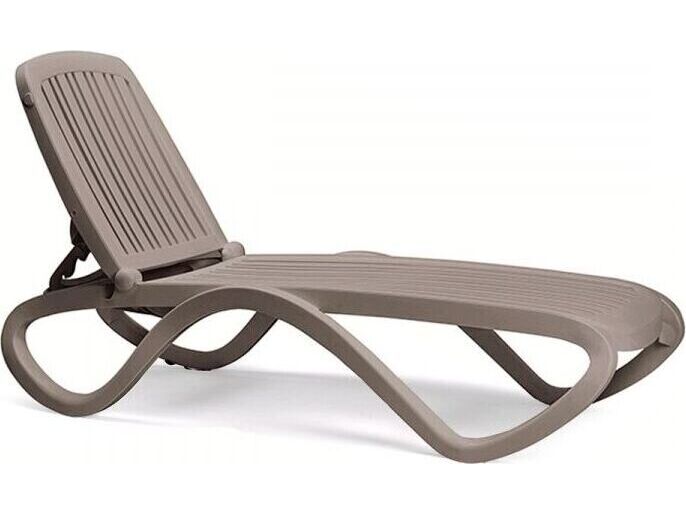 Nardi Tropico Fiberglass Resin Tortora Stackable Chaise Lounge