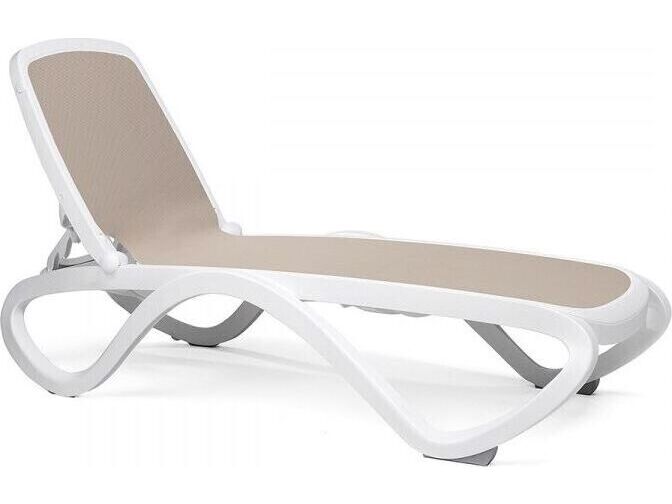 Nardi Omega Sling Fiberglass Resin Bianco /Tortora Outdoor Patio Chaise