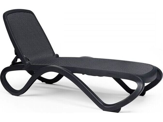 Nardi Omega Fiberglass Resin Antracite / Antracite Patio Chaise Lounge