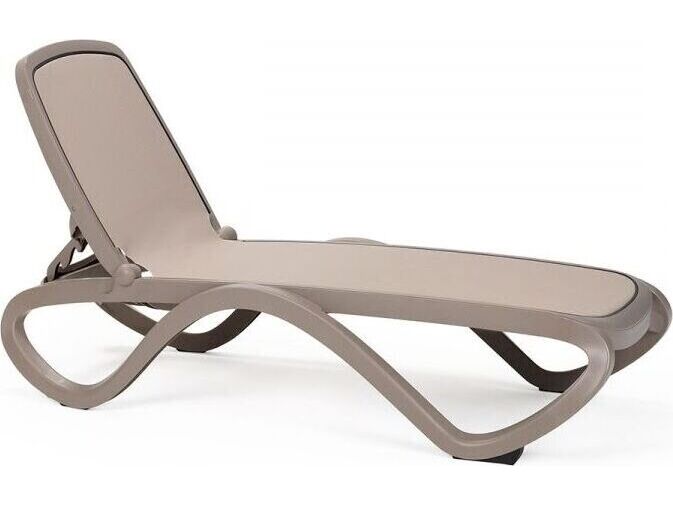 Nardi Omega Fiberglass Resin Tortora / Tortora Outdoor Chaise Lounge