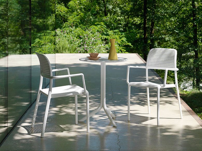 Nardi Bora Fiberglass Resin Bianco Dining Set NARBORADINSET5