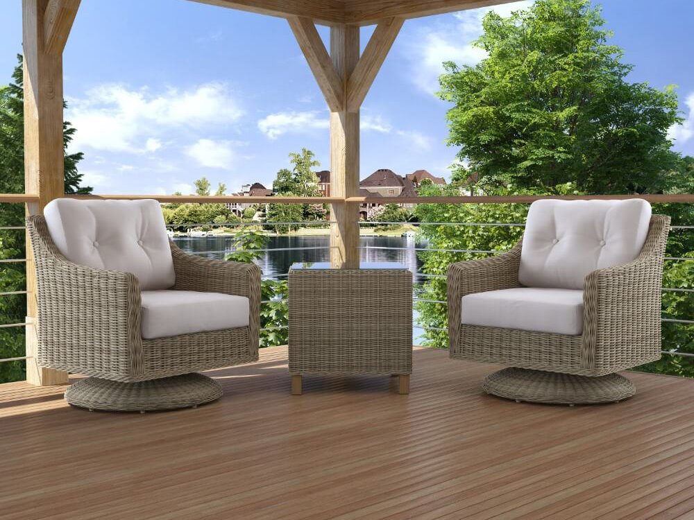 Forever Patio Carlisle Wicker Alabaster 3 Piece Lounge Set NCFPCAR3RCAL