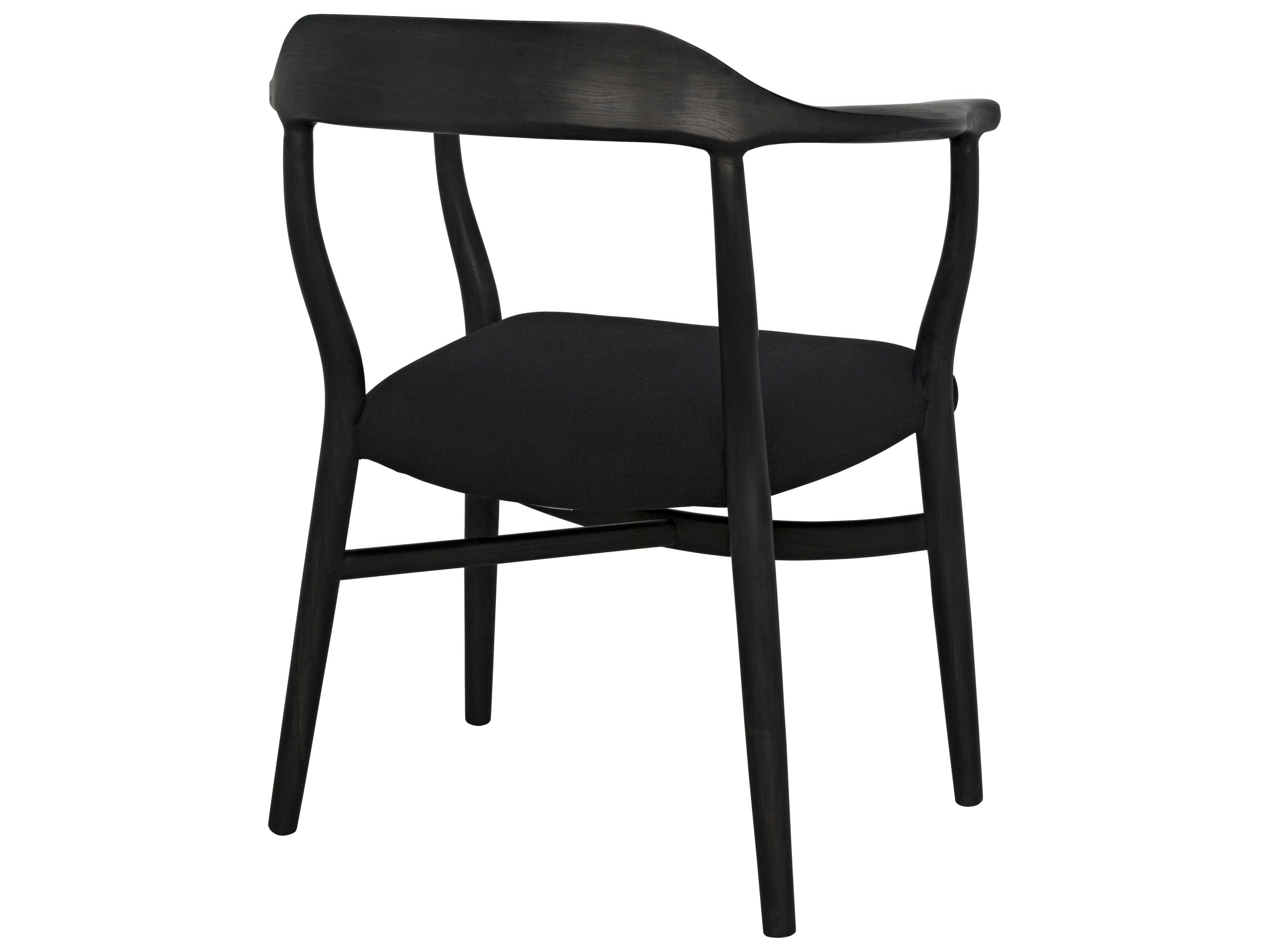Noir Furniture Charcoal Black Arm Dining Chair NOIAE22CHB