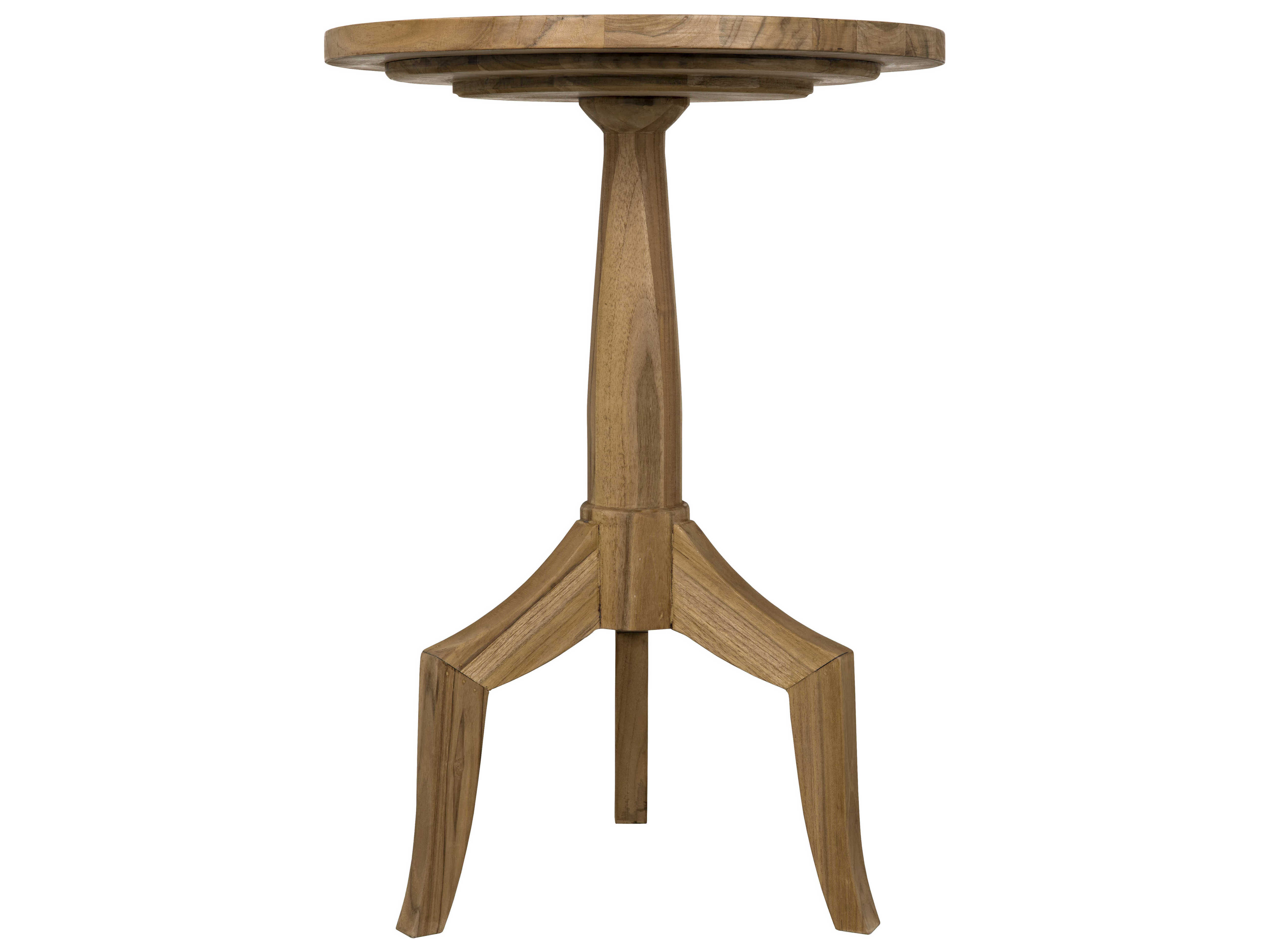 Noir Furniture Atomic Teak 20'' Round Foyer Table NOIAF28