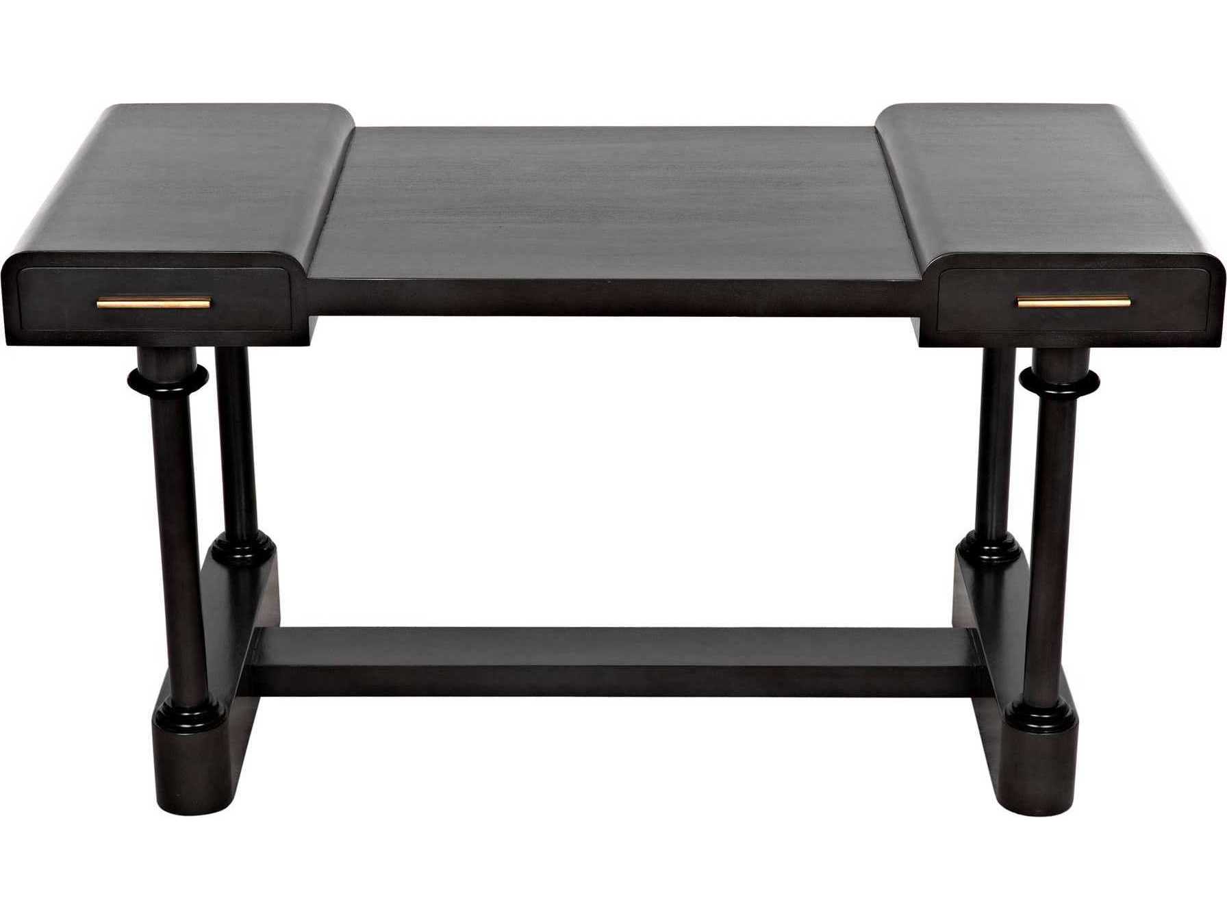 Noir 60" Pale Black Mahogany Wood Secretary Desk NOIGDES190P