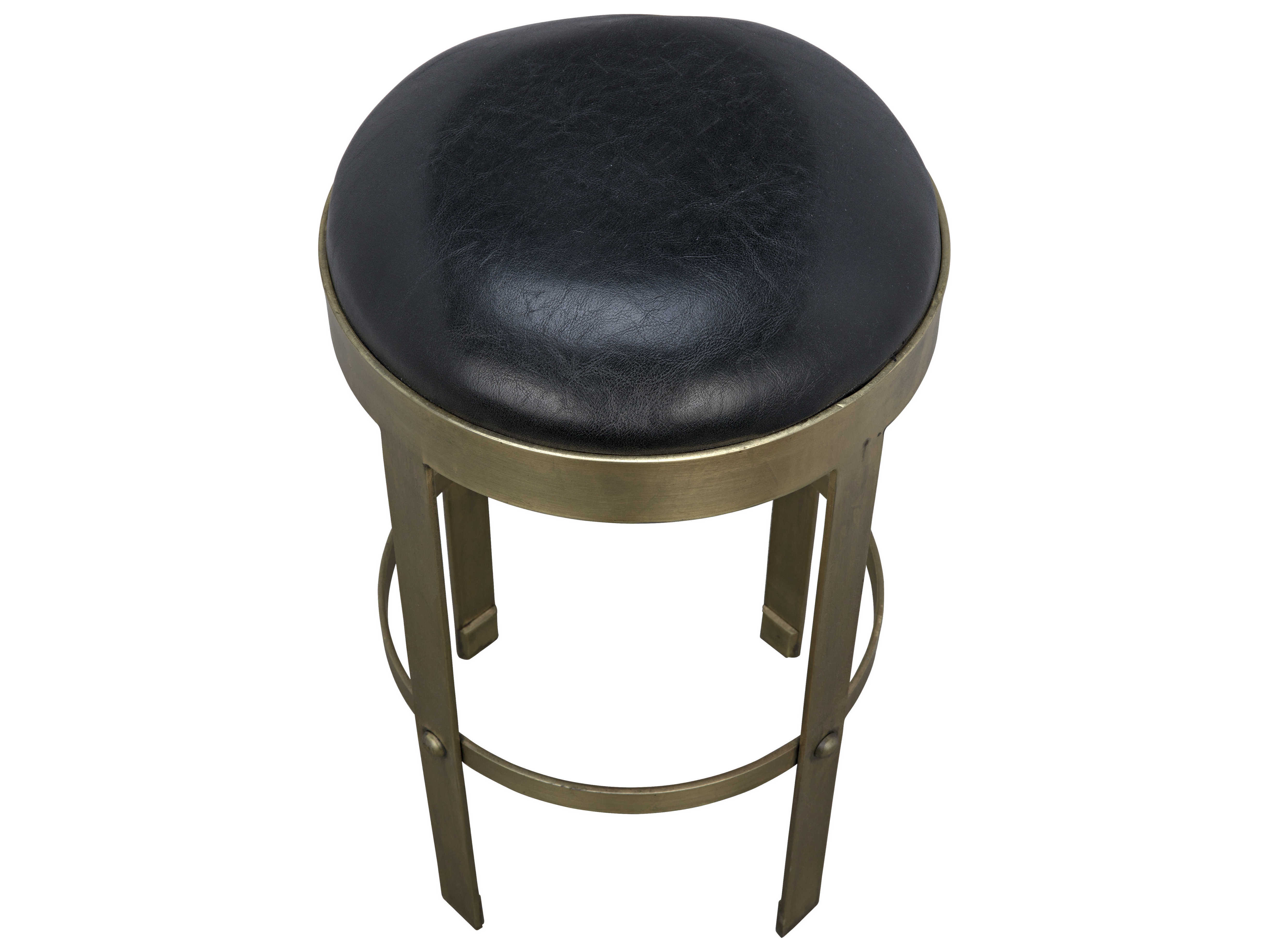 Noir Leather Upholstered Gold Counter Stool NOIGSTOOL146GDS