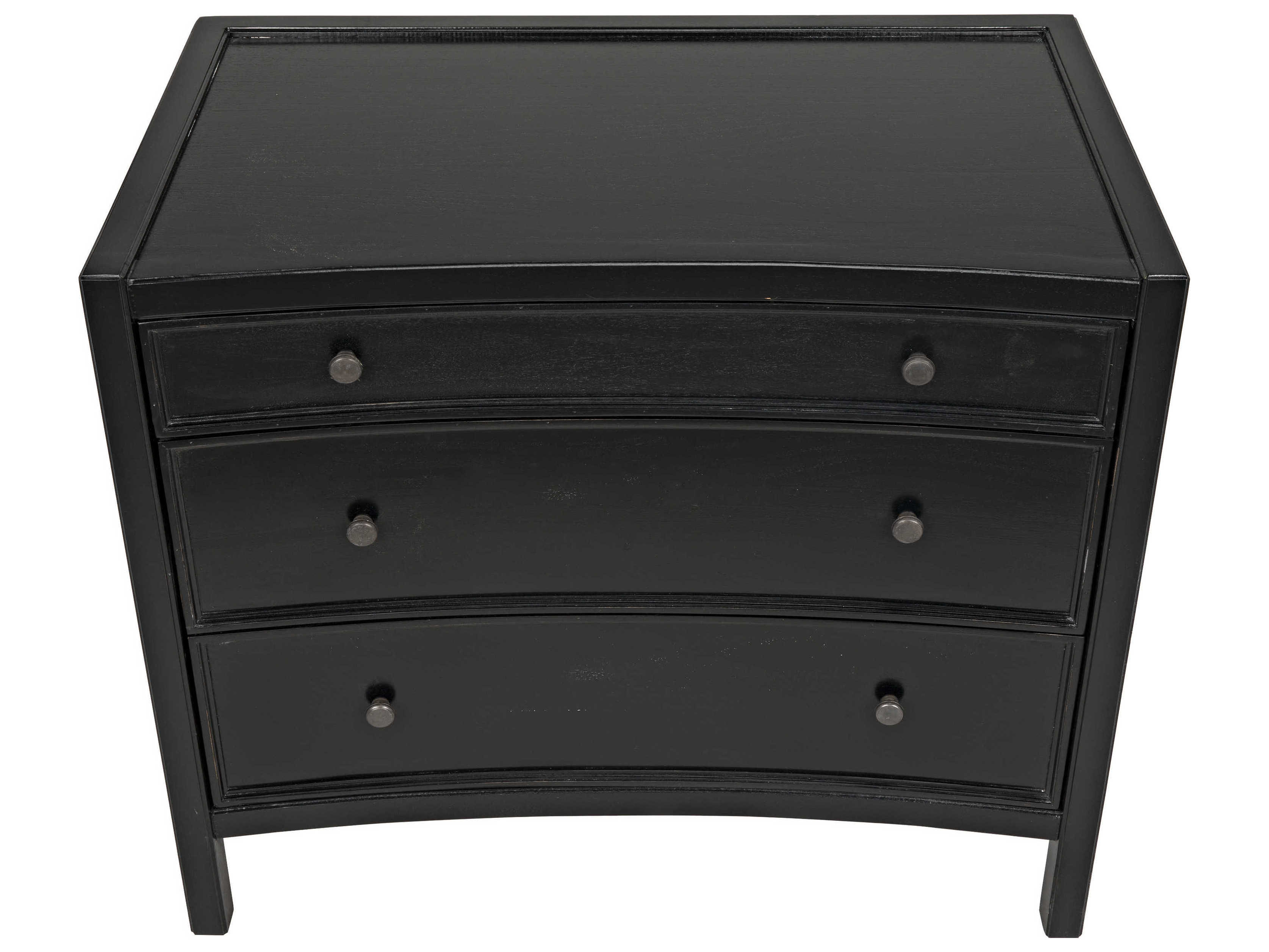 Noir Furniture Bedroom Storage Hand Rubbed Black ThreeDrawer