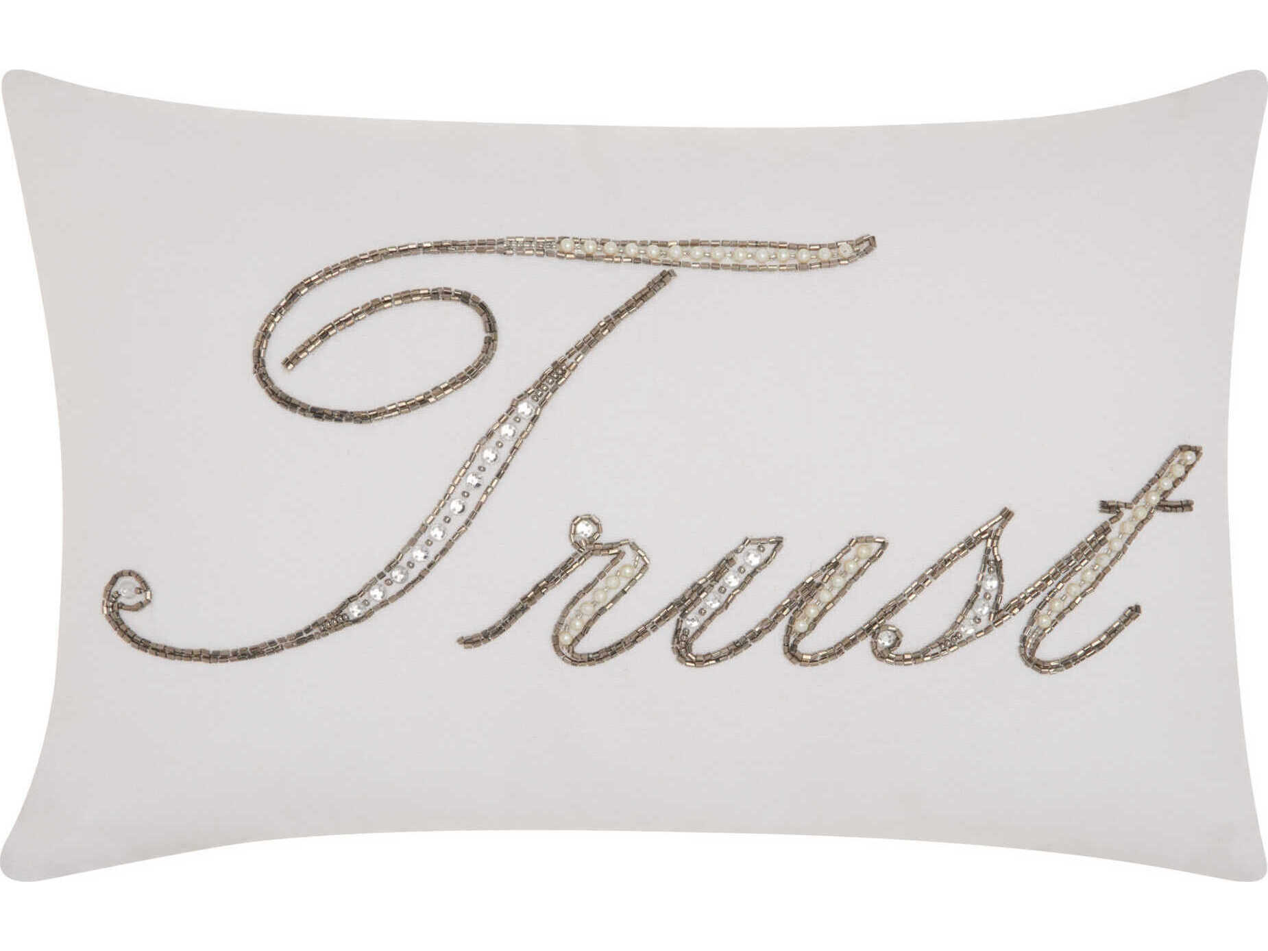 Nourison Kathy Ireland Pillow White 12'' x 18'' Pillow NRE2305WHITE