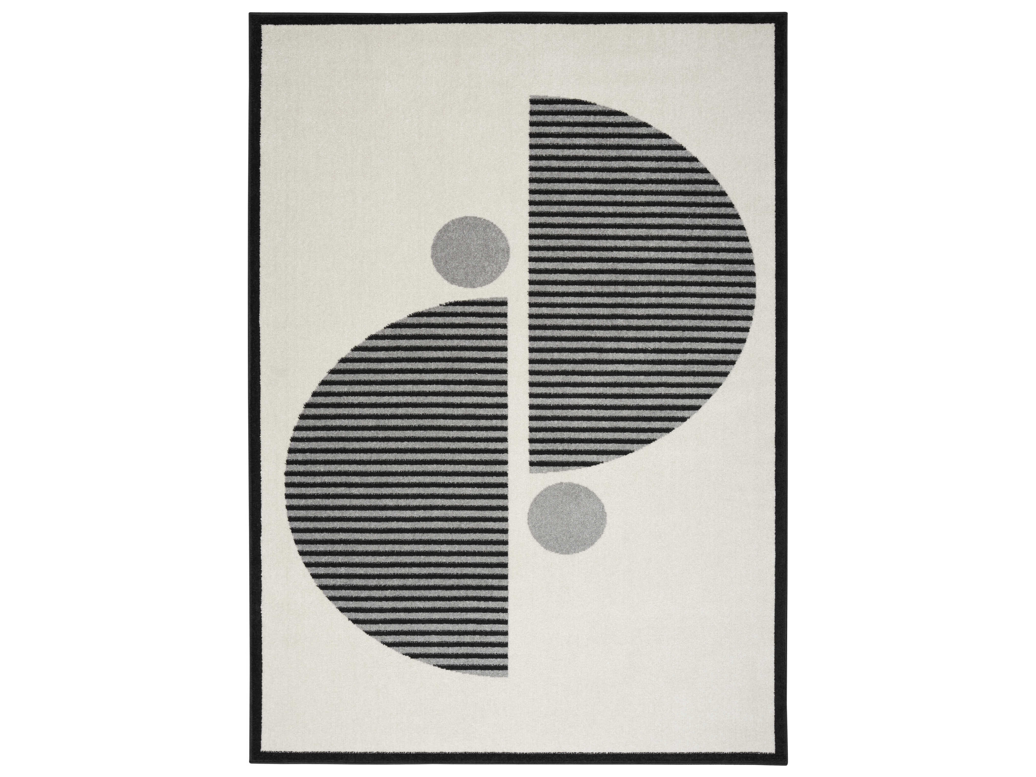 Nourison Modern Passion Geometric Area Rug NRMDP02IVORYBLACK