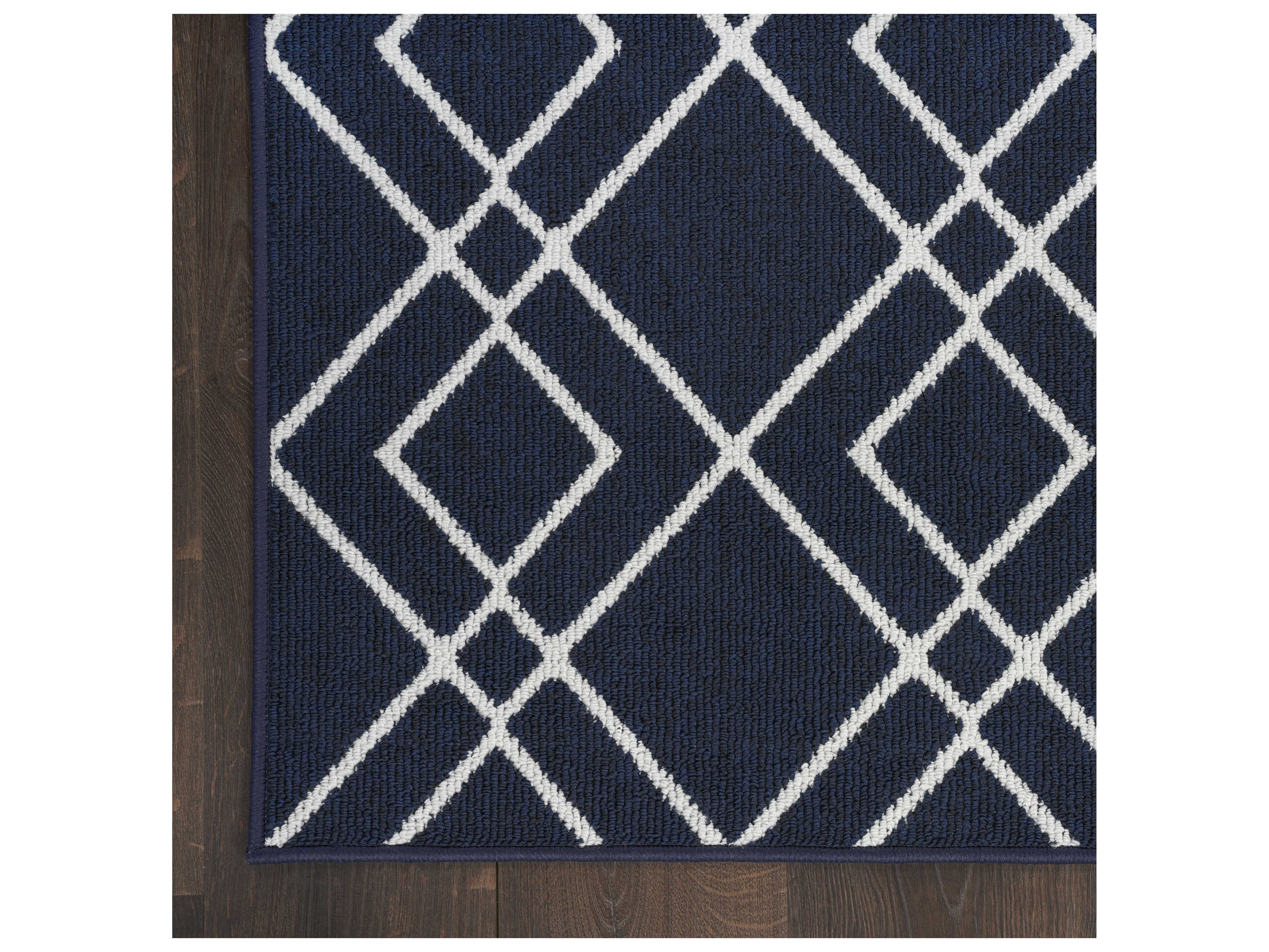 Nourison Modern Lines Geometric Area Rug NRMOL01NAVY