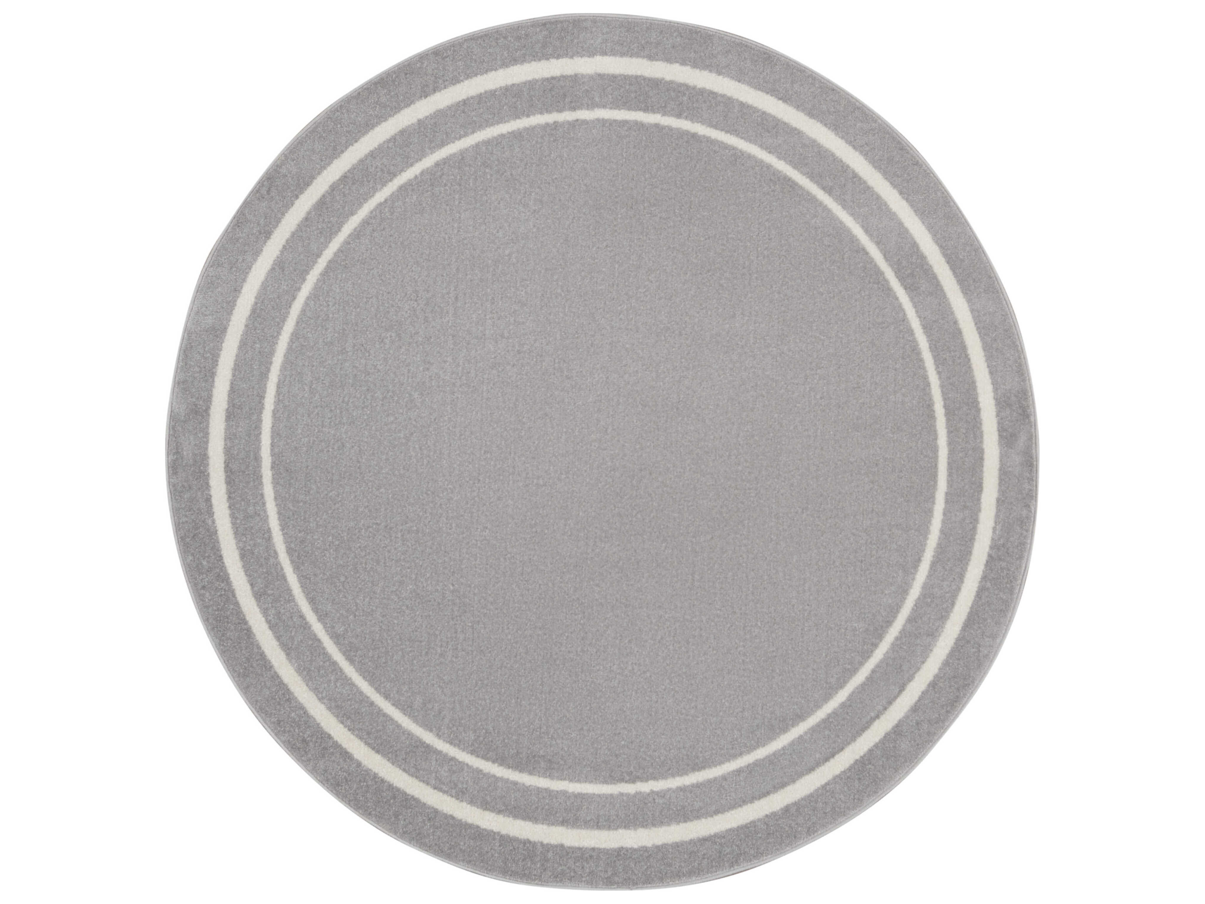 Nourison Essentials Grey / Ivory Round Area Rug NRNRE02GRYIVROU
