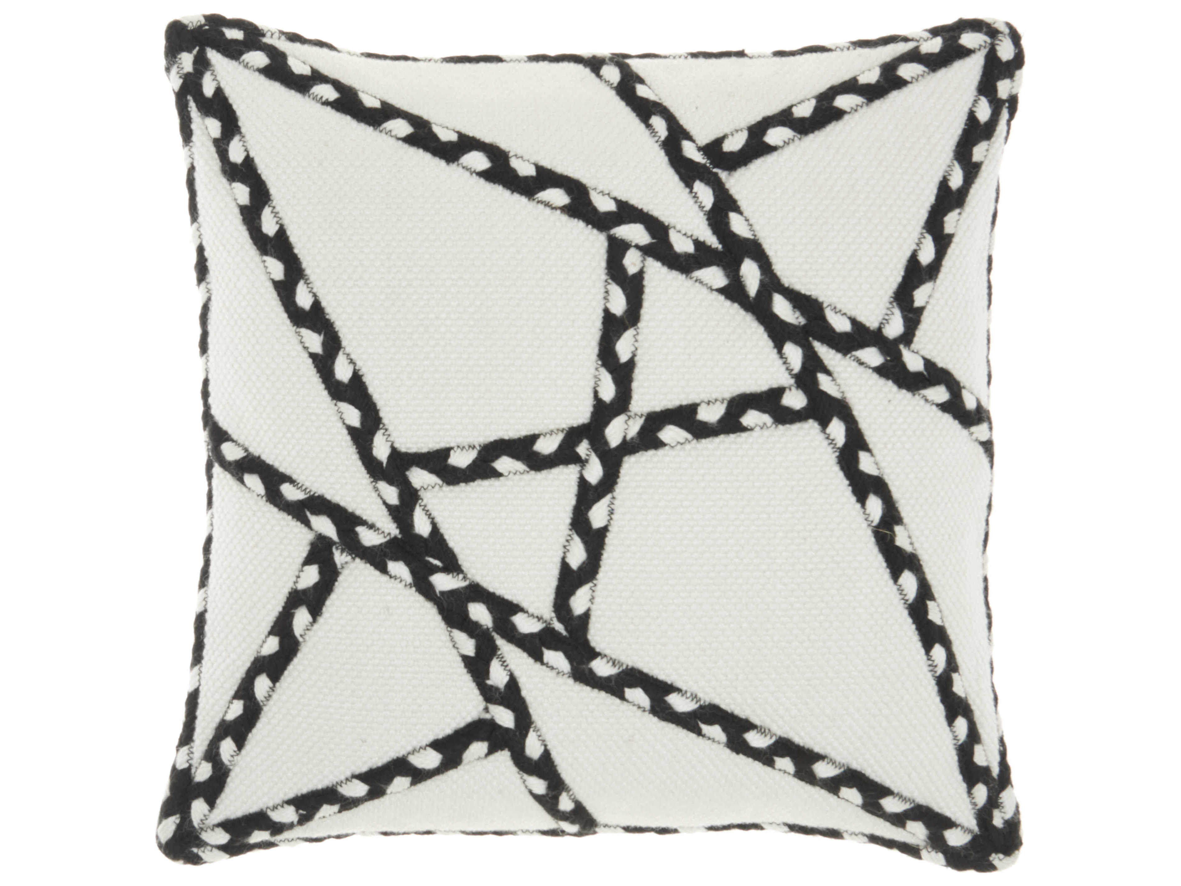 Nourison Outdoor Pillows Black 18'' x 18'' Pillow NRVJ006BLACK