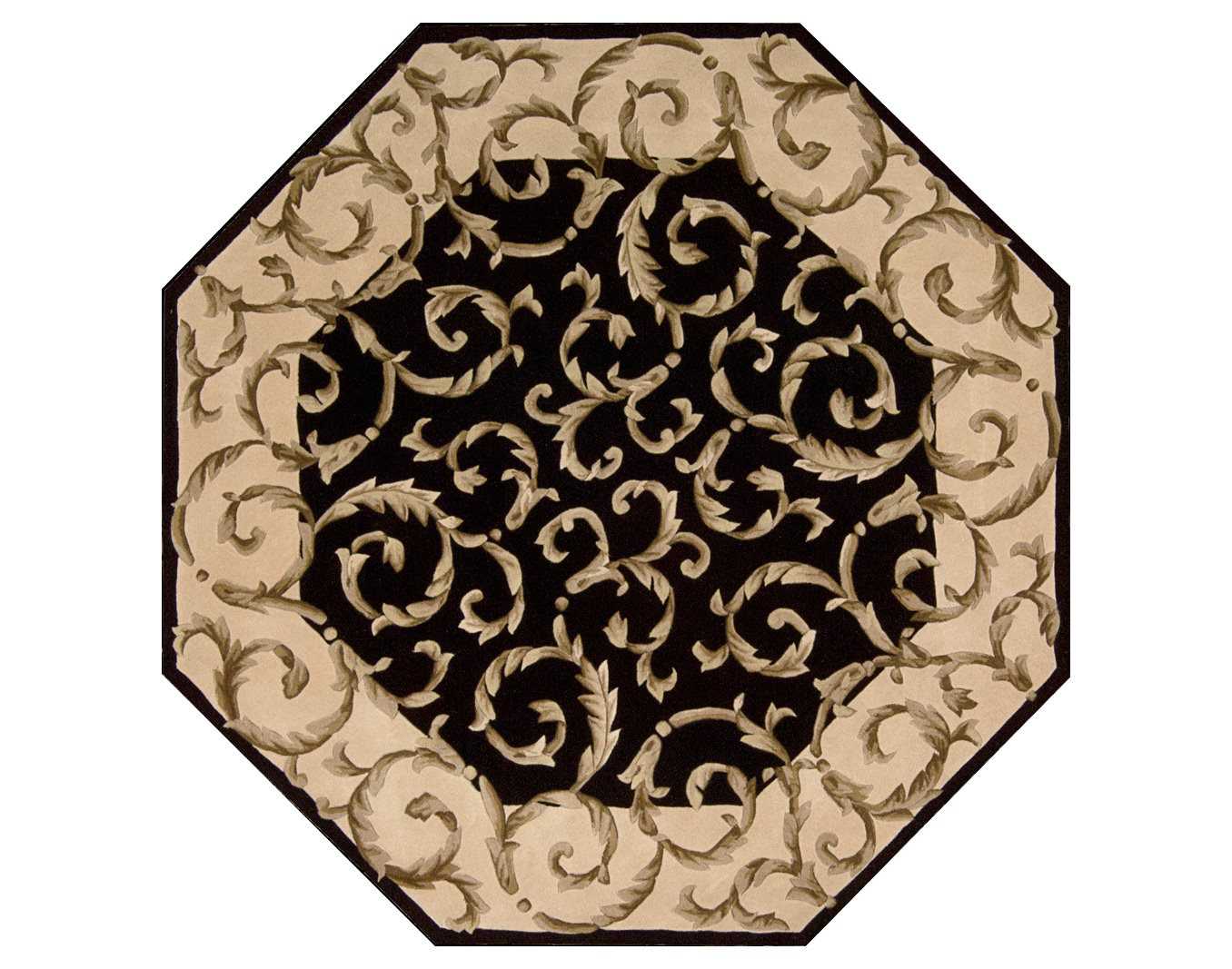 Nourison Versailles Palace 6' Octagon Black Area Rug (1356 x 1067 Pixel)
