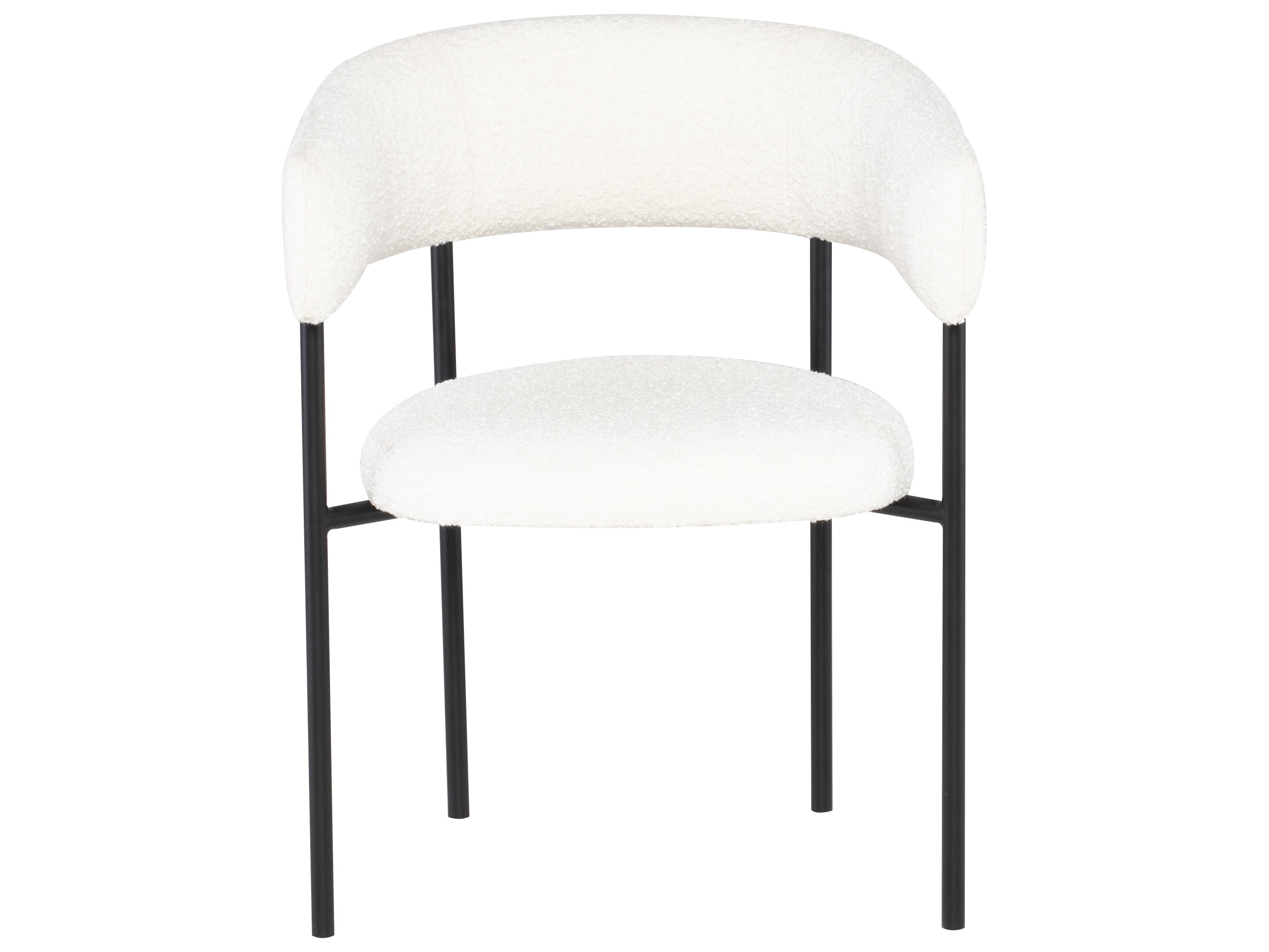 Nuevo Cassia White Fabric Upholstered Arm Dining Chair NUEHGSN154