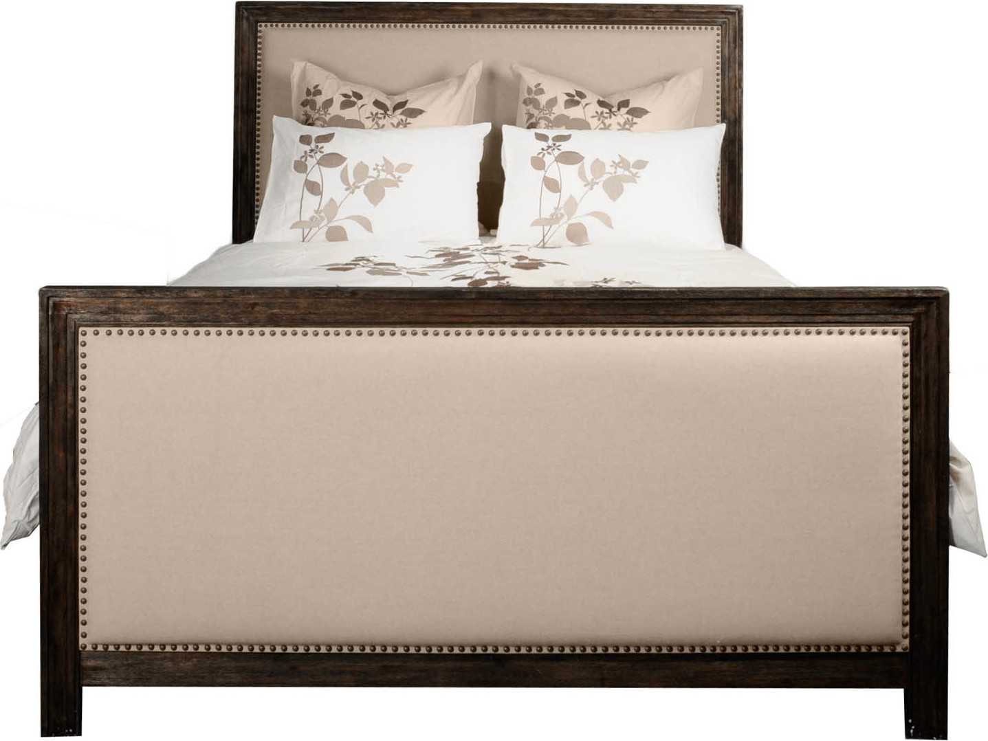 Orient Express Furniture Eden Rustic Java Finish Upholstered Queen Panel Bed OEF6050UPHRJAV