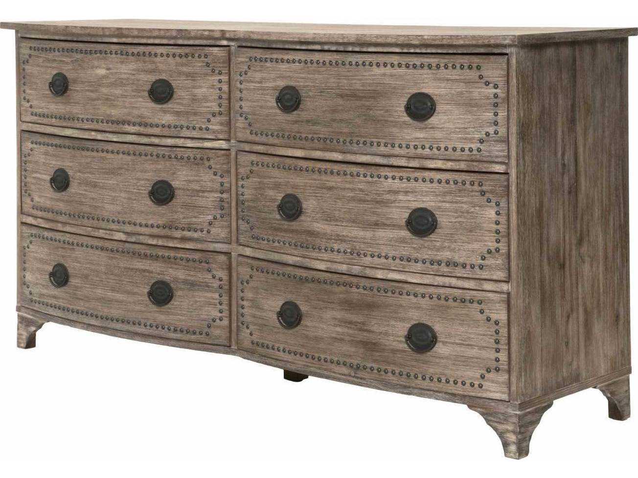 Orient Express Furniture Ellison Gray Wash Six Drawer Double Dresser